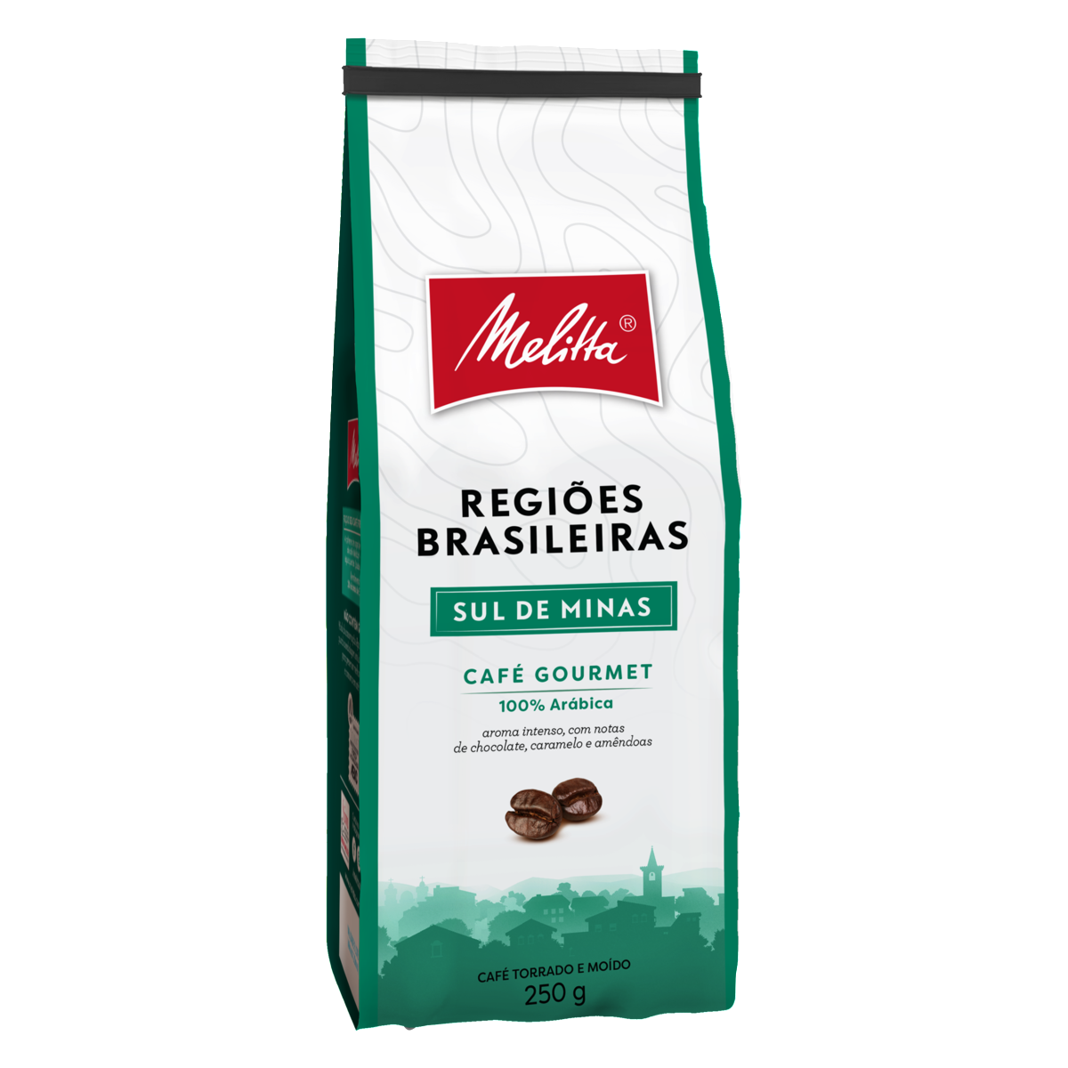 Caf&eacute; Torrado e Mo&iacute;do Gourmet Sul de Minas Regi&otilde;es Brasileiras Melitta Pacote 250g