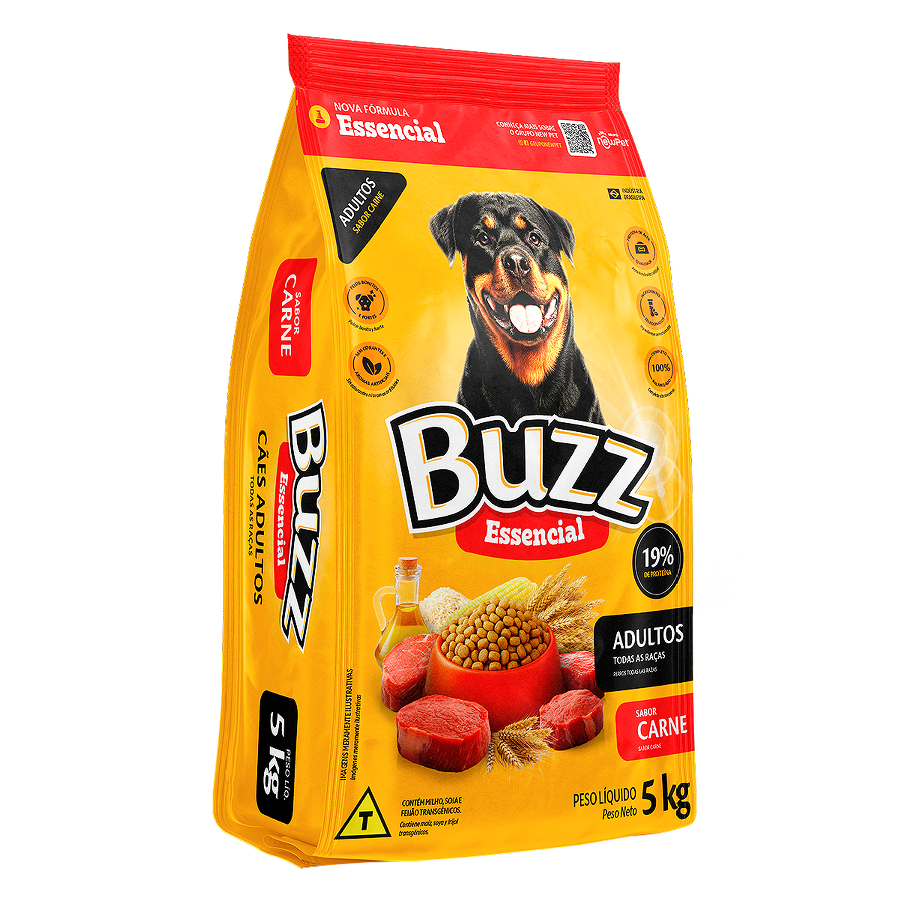 Alimento para C&atilde;es Adultos Carne Buzz Essencial Pacote 5kg