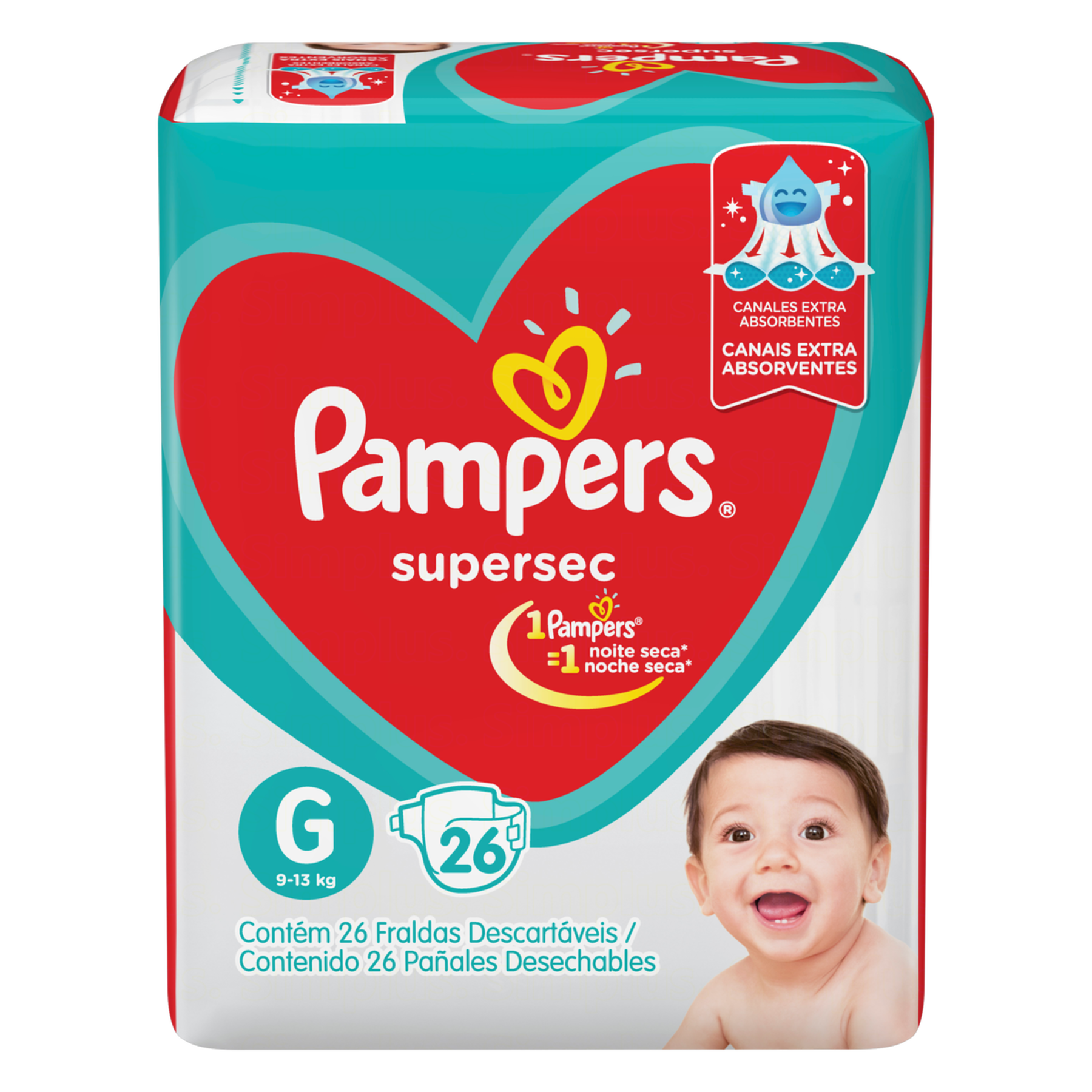 Fralda Descart&aacute;vel Infantil Pampers Supersec G Pacote 26 Unidades&nbsp;
