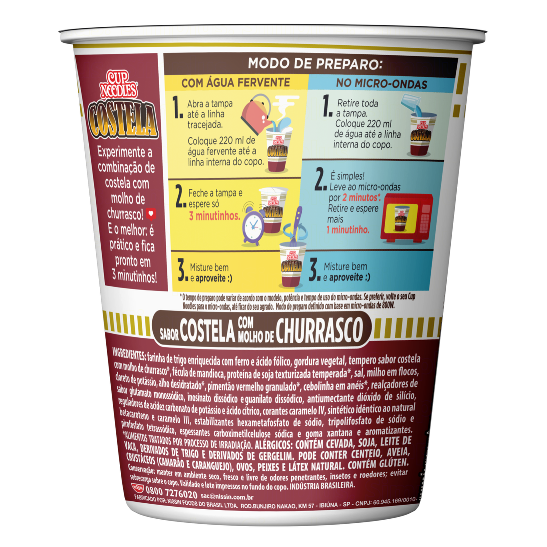 Macarr&atilde;o Instant&acirc;neo Costela com Molho de Churrasco Cup Noodles Copo 68g