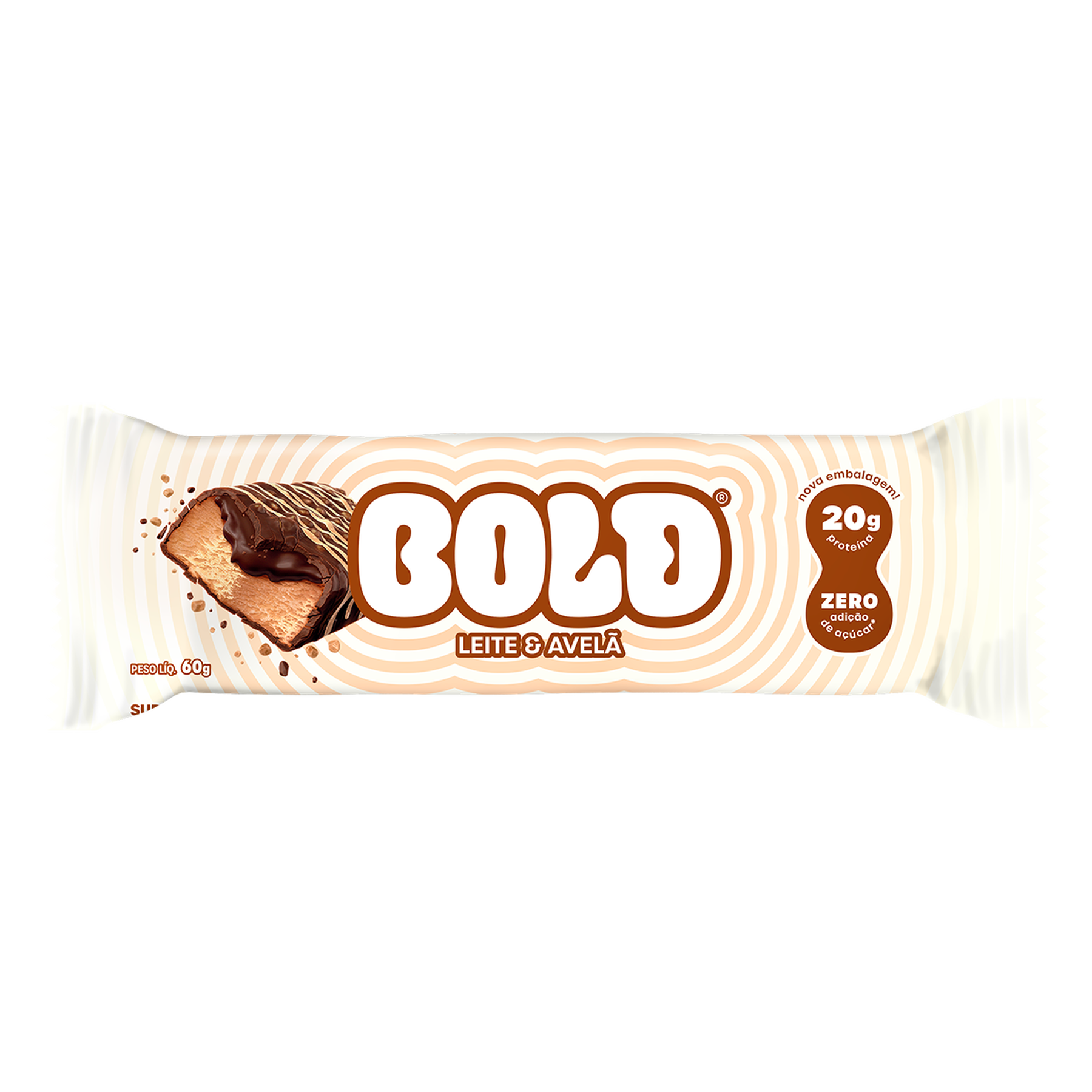 Barra de Prote&iacute;na Leite e Avel&atilde; Bold Pacote 60g