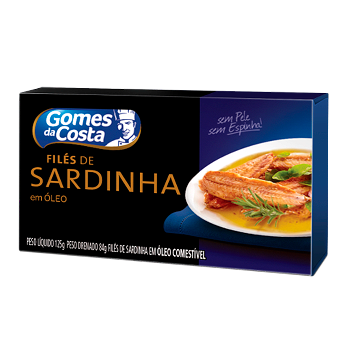 Fil&eacute; de Sardinha com &Oacute;leo Gomes da Costa Caixa 125g