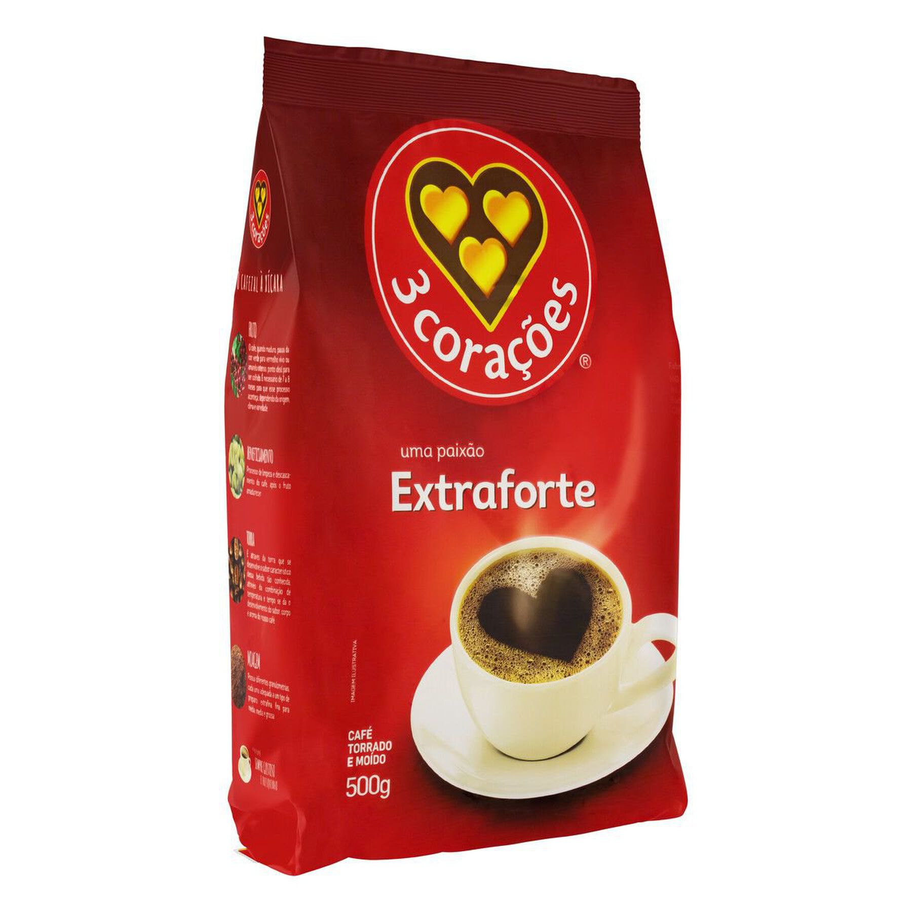 Café Torrado e Moído Extraforte 3 Corações Pacote 500g