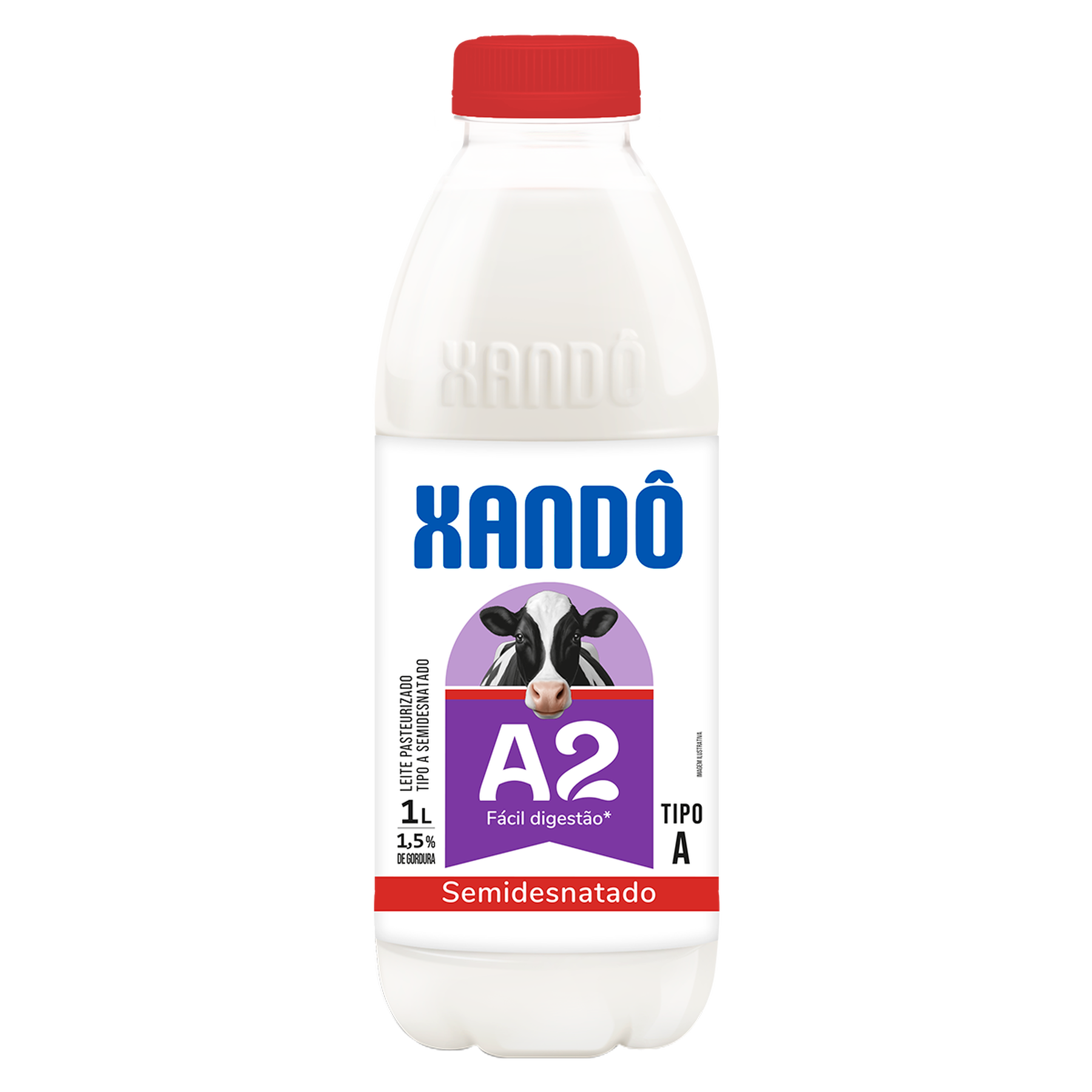 Leite Pasteurizado Semidesnatado Tipo A A2 Xand&ocirc; Garrafa 1l