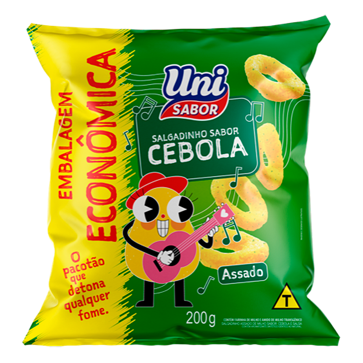 Salgadinho de Milho Cebola Uni Sabor Pacote 200g