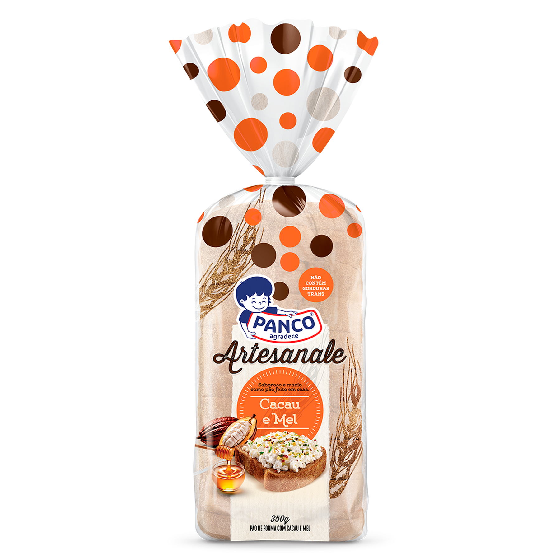 Pão de Forma Cacau e Mel Artesanale Panco Pacote 350g