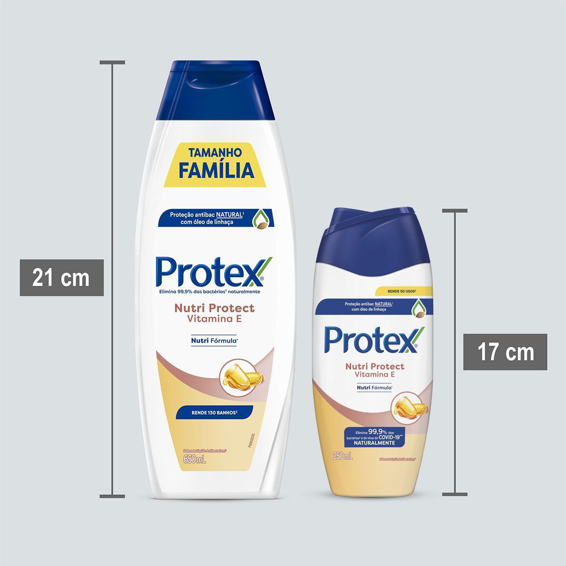 Sabonete Líquido Antibacteriano Nutri Protect Vitamina E Protex Frasco 650ml - Embalagem Tamanho Família