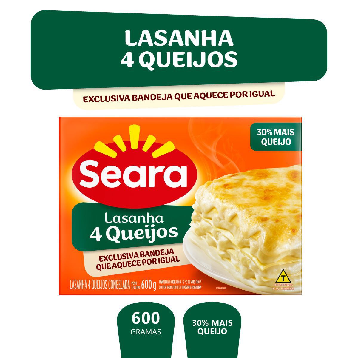 Lasanha 4 queijos Seara 600g