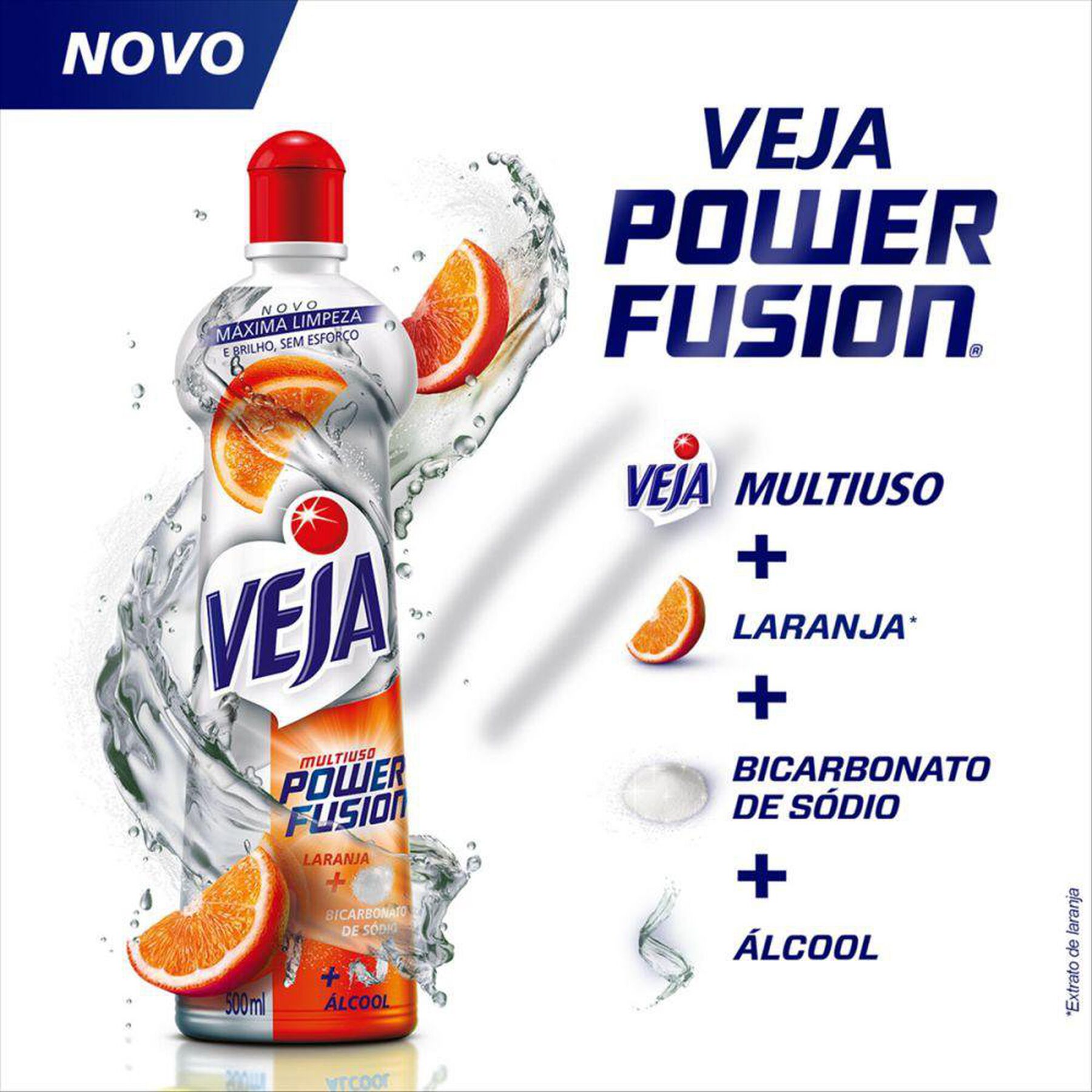 Limpador Multiuso Laranja Veja Power Fusion Squeeze 500ml