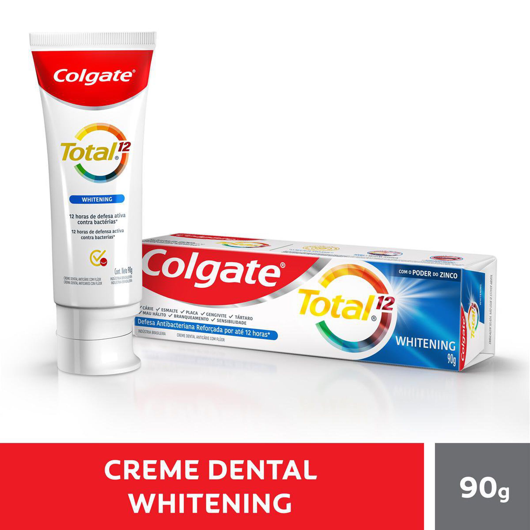 Creme Dental Para Branqueamento Colgate Total 12 Whitening 90g