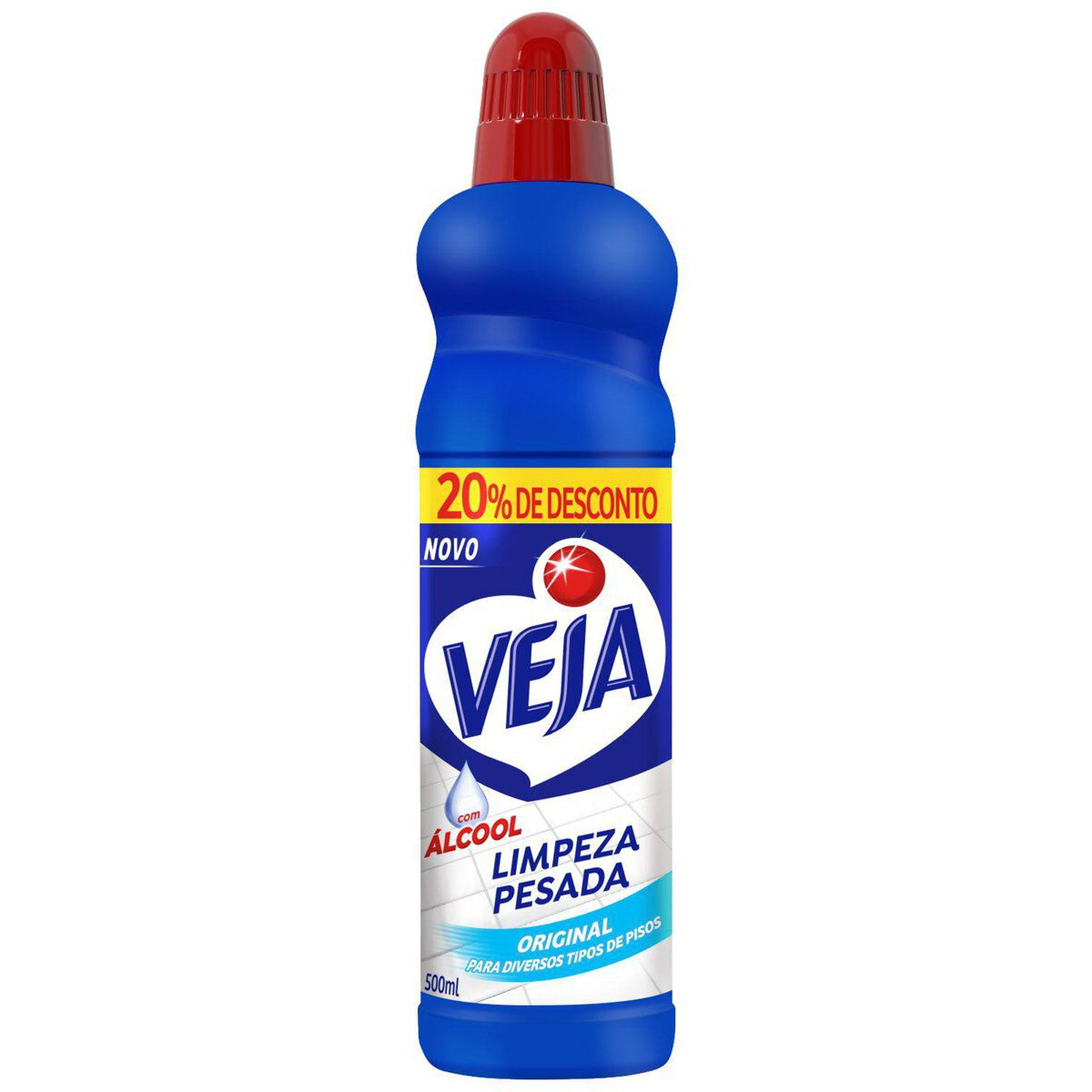 Limpador Limpeza Pesada com &Aacute;lcool Original Veja Frasco 500ml Gr&aacute;tis 20% de Desconto&nbsp;