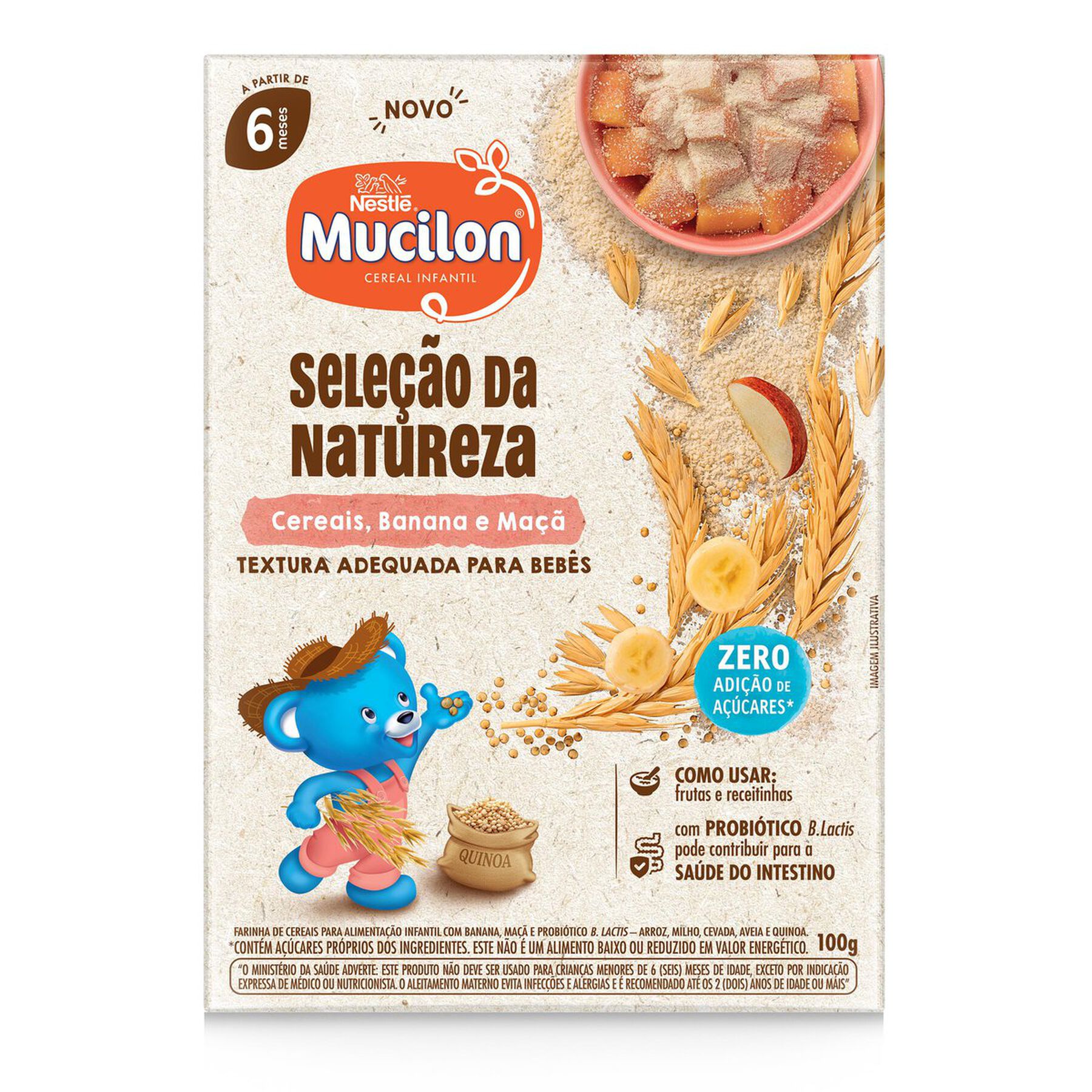 Cereal MUCILON Quinoa, Banana e Maçã 100g
