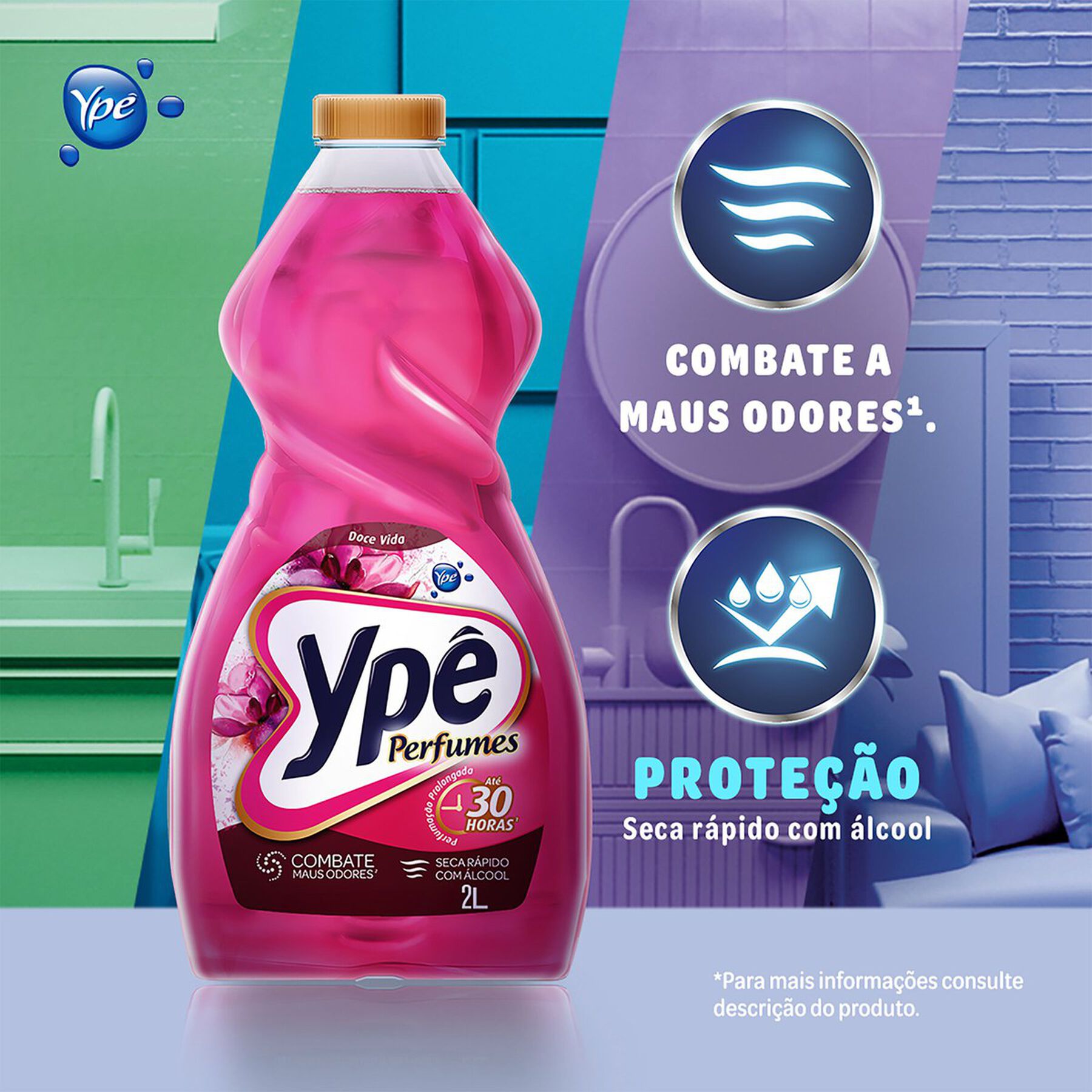 Limpador Perfumado Doce Vida Yp&ecirc; Premium Frasco 2l