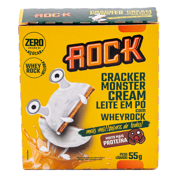 Biscoito Cracker Monster com Pasta de Amendoim de Belga Coconut Whey Rock Caixa 55g