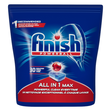 Detergente Tablete para Máquina de Lavar Louças Finish Powerball All In 1 Max Pouch 510g 30 Unidades