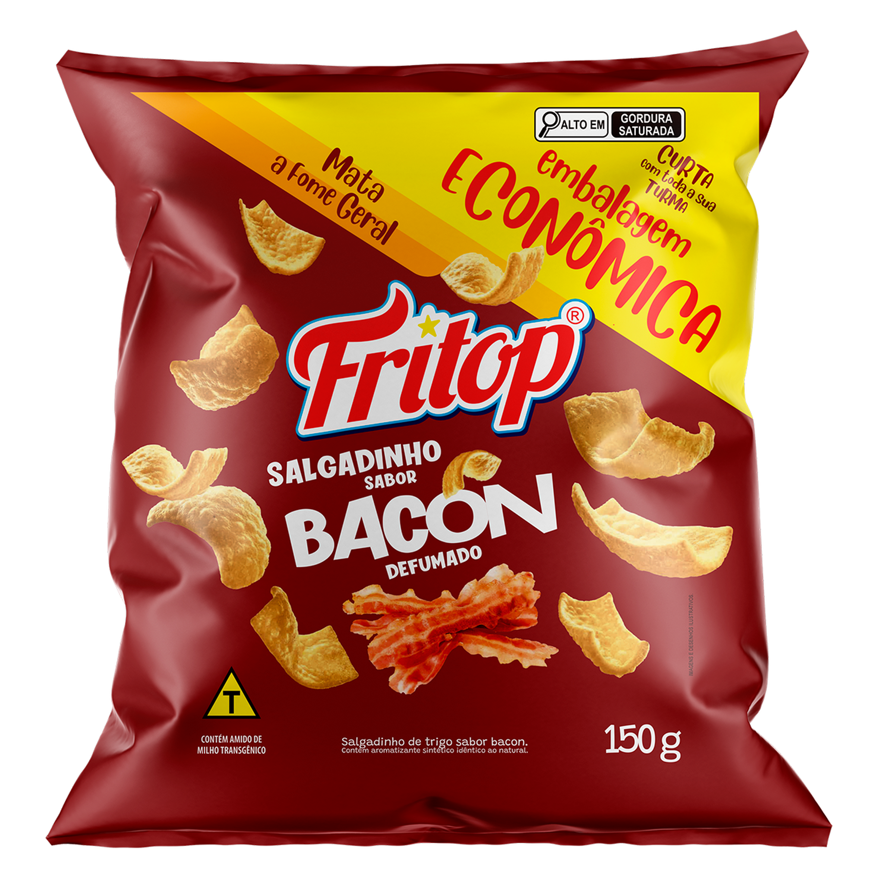 Salgadinho de Trigo Bacon Defumado Fritop Pacote 150g