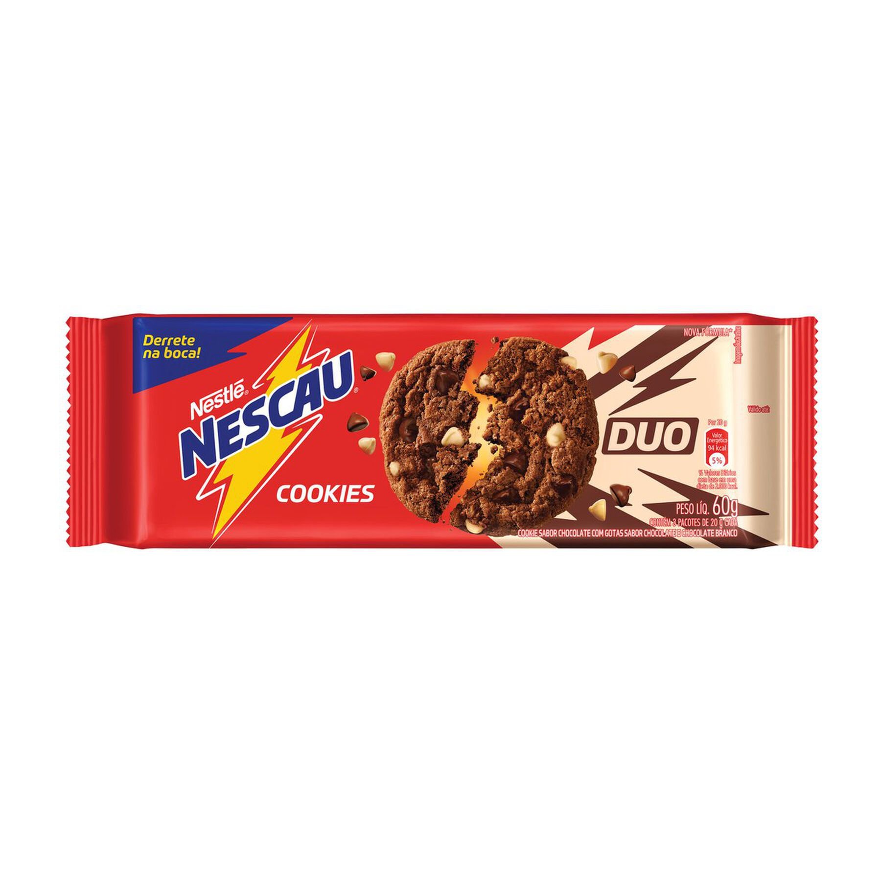 Biscoito Cookie Nescau Duo Nestlé Pacote 60g