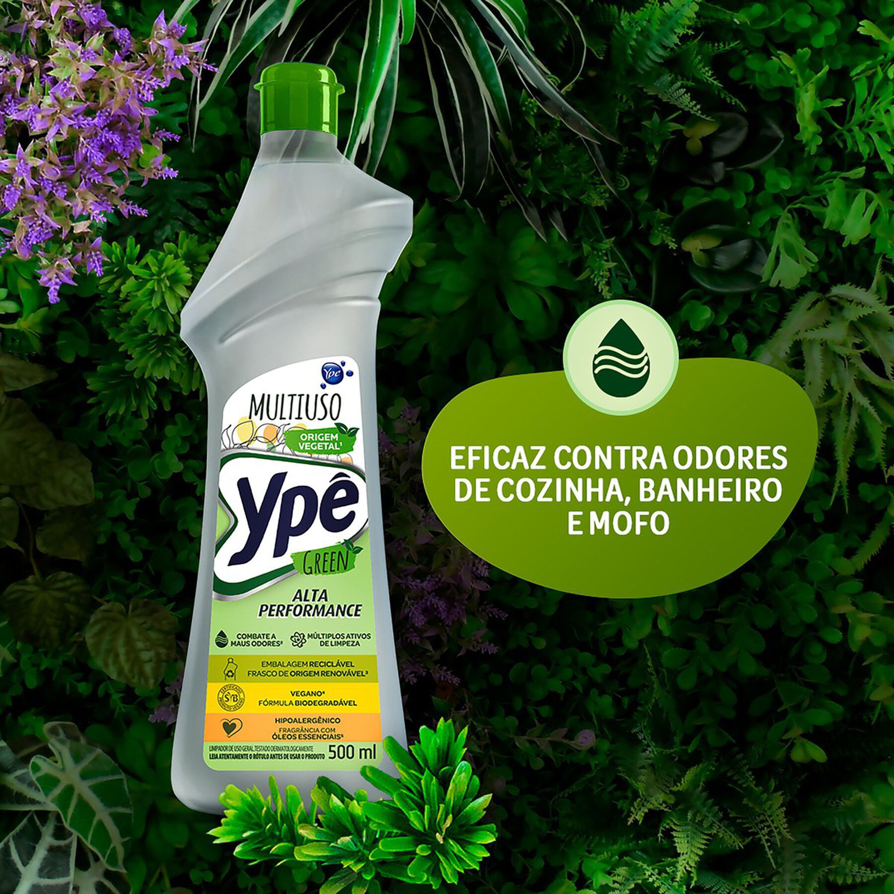 Limpador Multiuso Yp&ecirc; Green Squeeze 500ml