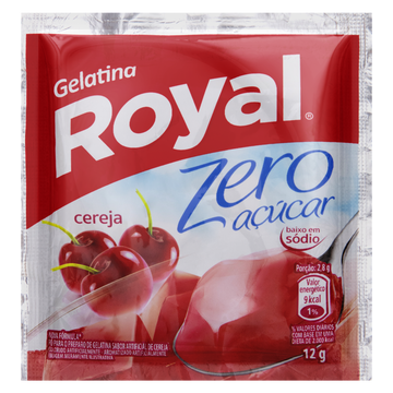 Gelatina em Pó Cereja Zero Açúcar Royal Pacote 12g