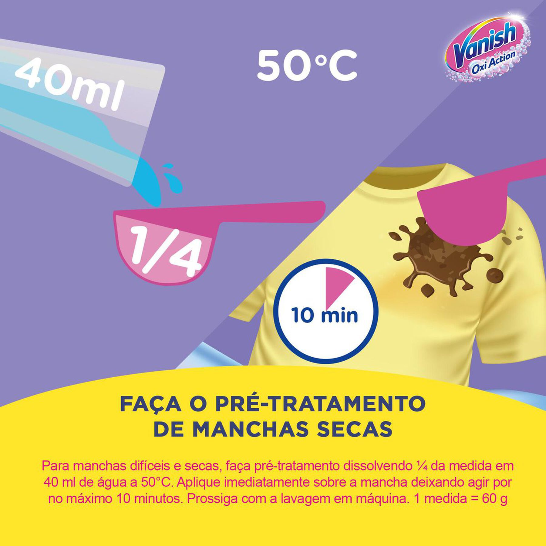 Tira Manchas em Pó Roupas Brancas Crystal White + Coloridas Multi Power Vanish Oxi Action 450g Cada