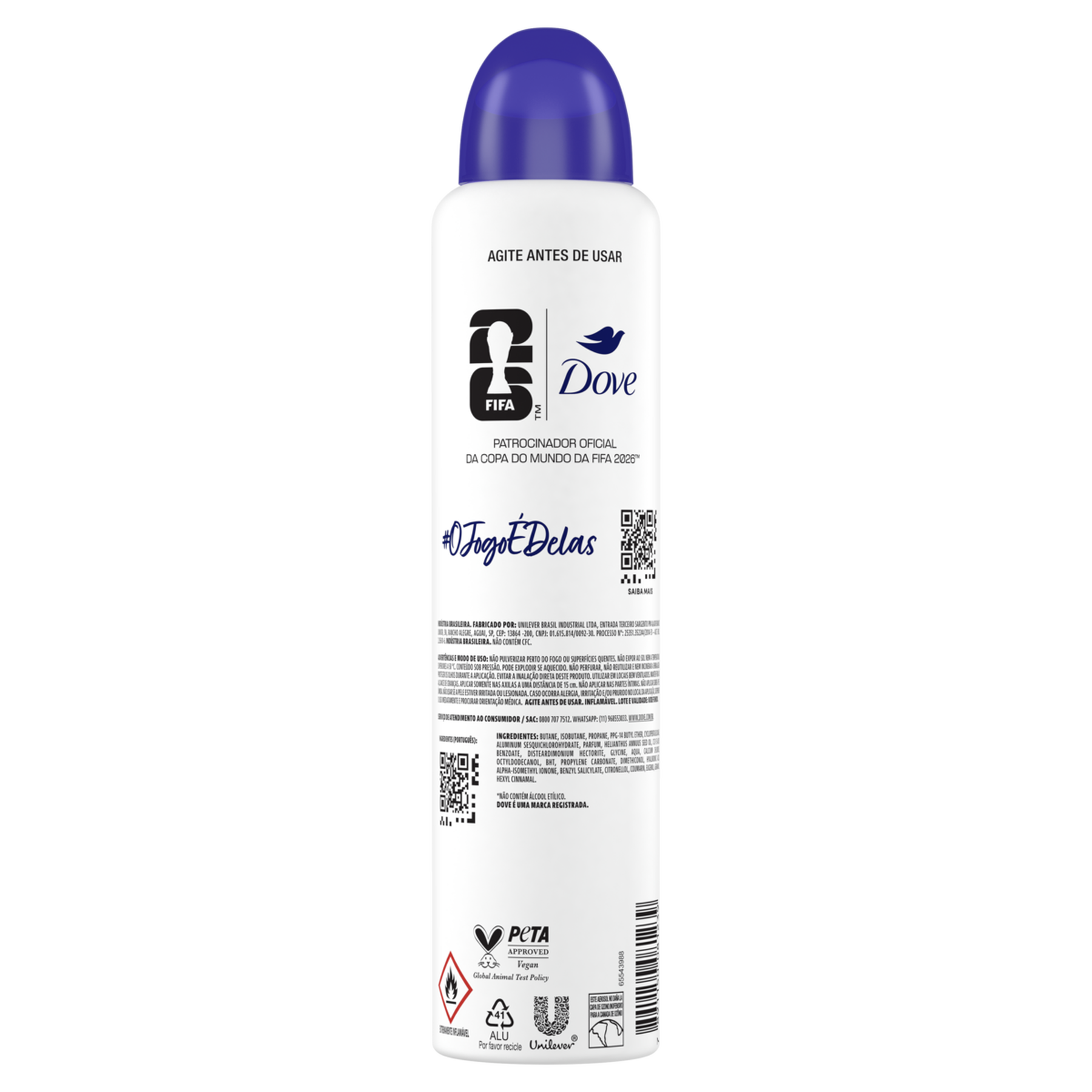 Antitranspirante Aerossol Original Dove 250ml Spray Edi&ccedil;&atilde;o Limitada FIFA 26