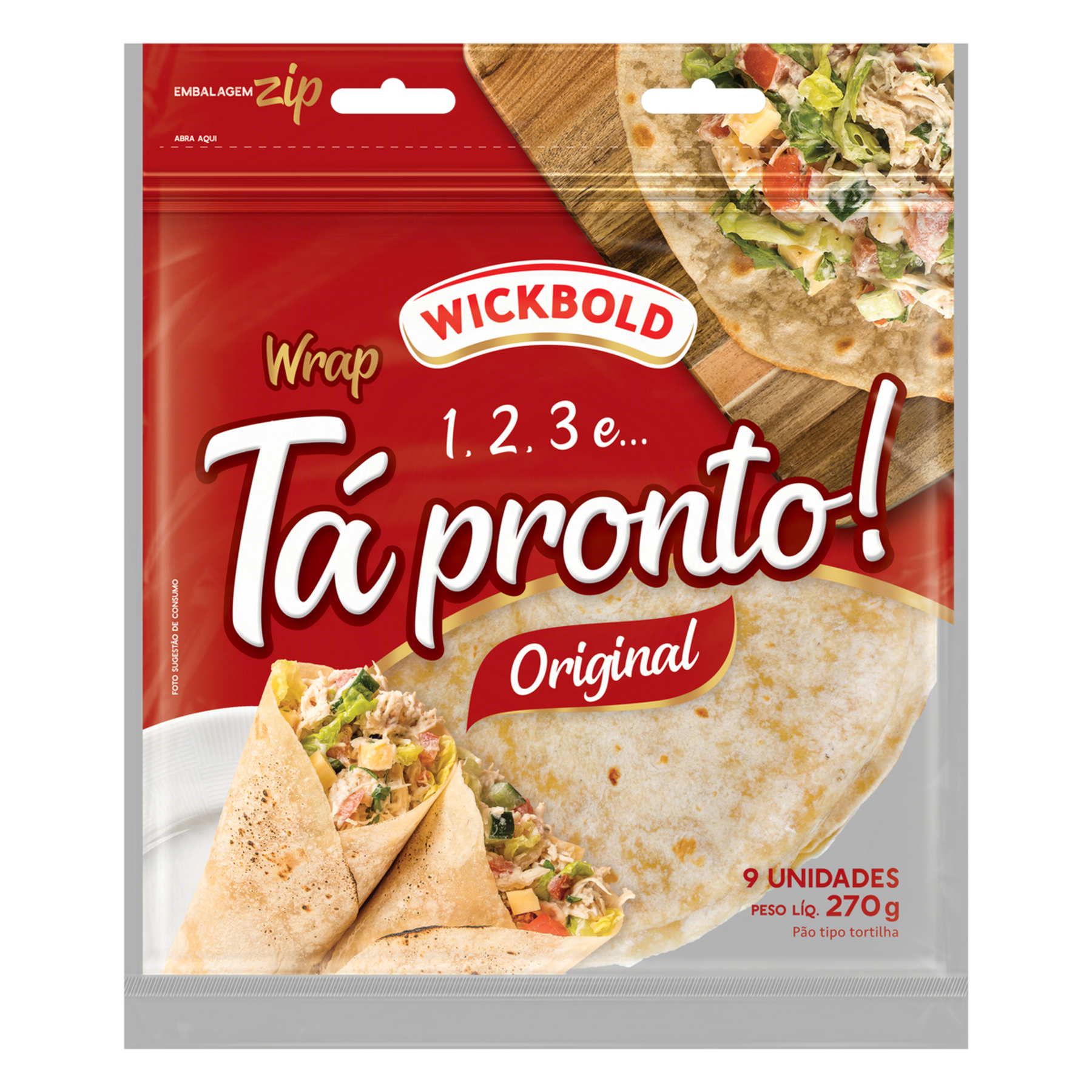 Pão Tortilha Wrap Original Wickbold Tá Pronto! Pouch 270g