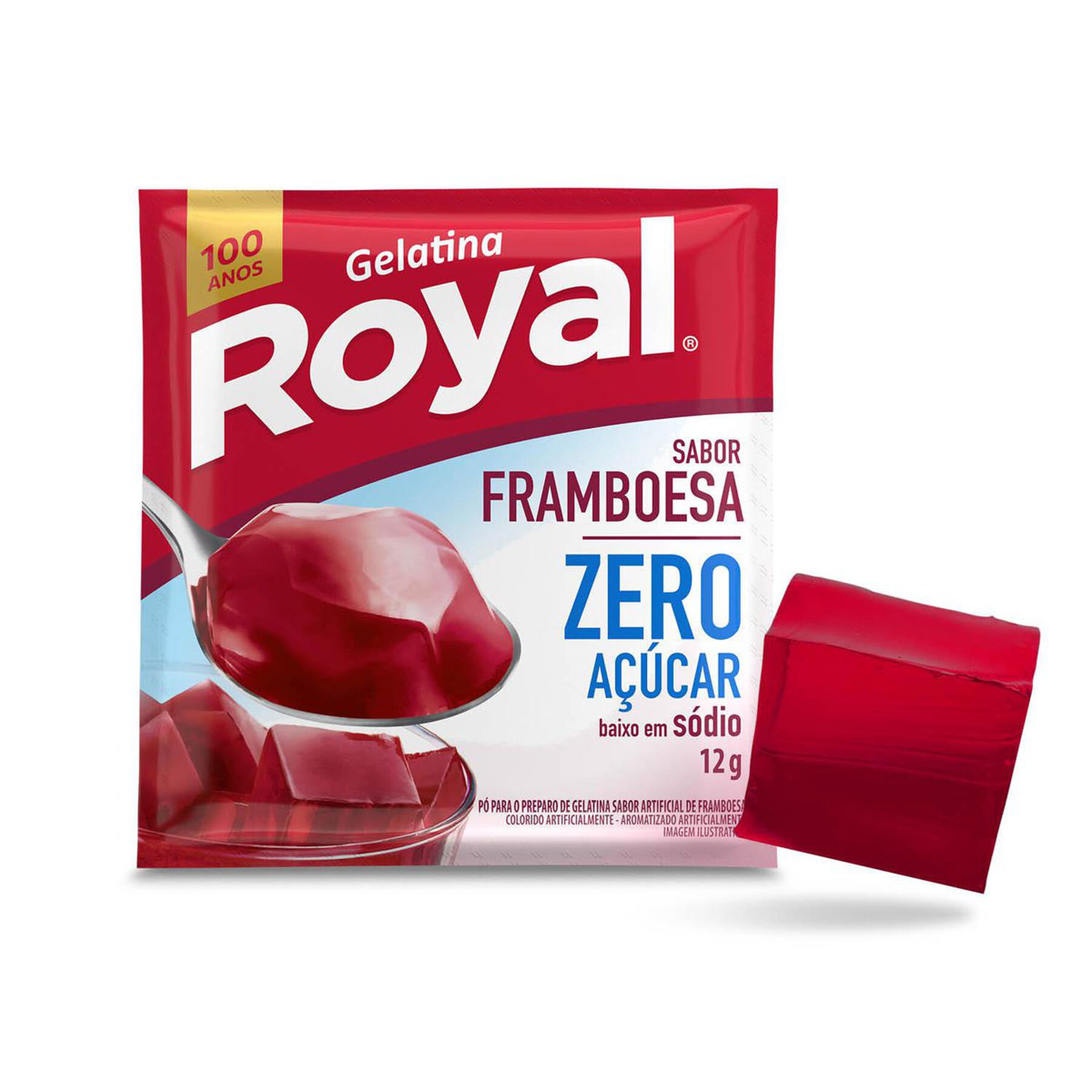 Gelatina em Pó Framboesa Zero Açúcar Royal Pacote 12g