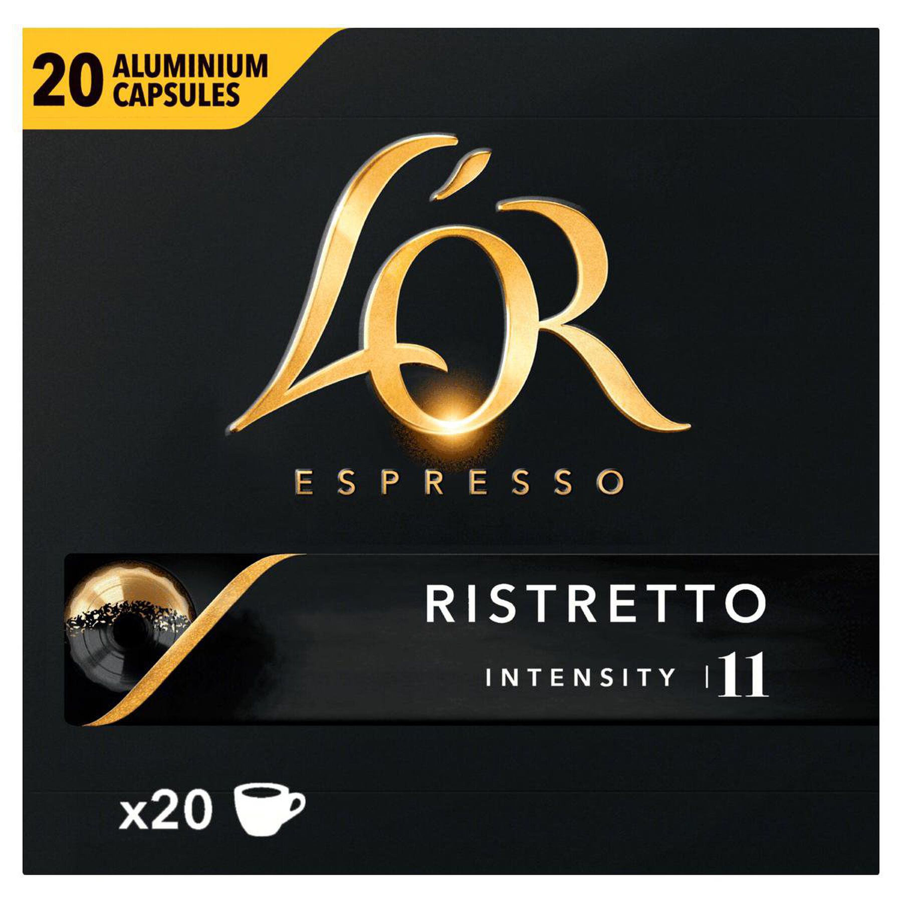 Caf&eacute; em C&aacute;psula Torrado e Mo&iacute;do Ristretto Espresso L'or Caixa 104g 20 Unidades