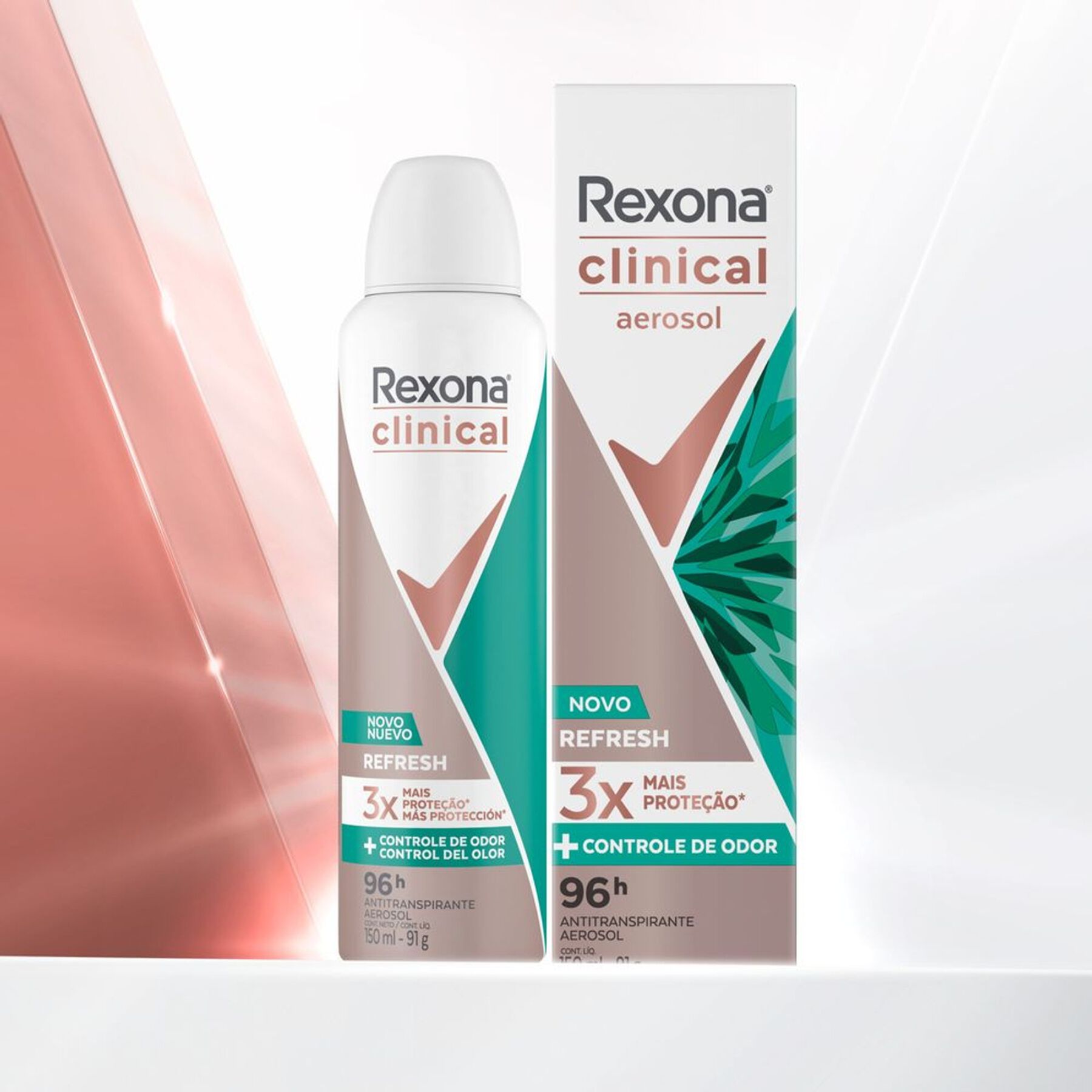 Antitranspirante Aerossol Refresh Rexona Clinical 150ml