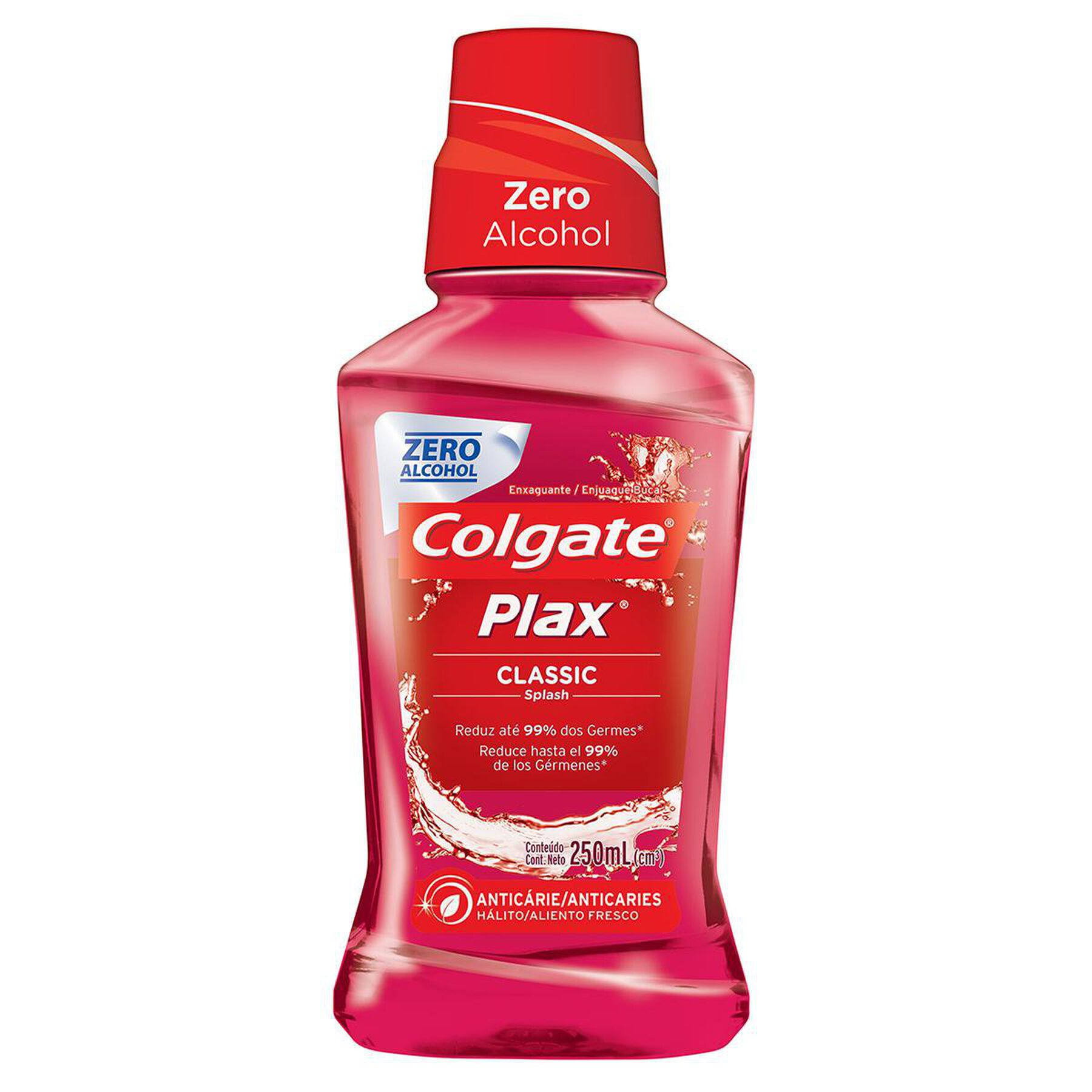 Enxaguante Bucal Antic&aacute;rie Classic Zero &Aacute;lcool Colgate Plax Frasco 250ml