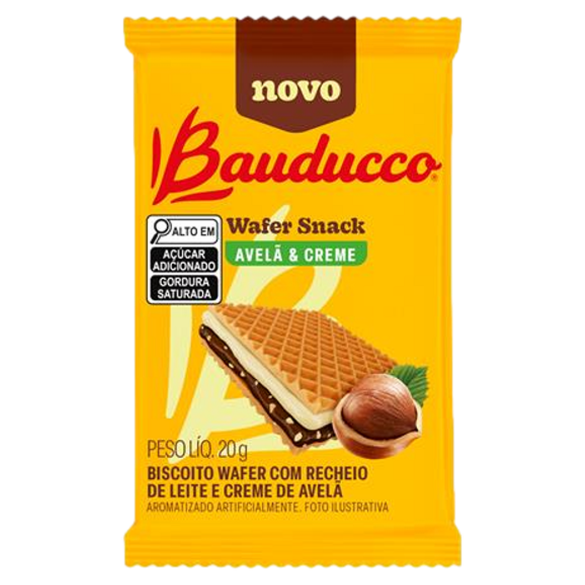 Biscoito Wafer Snack Avel&atilde; e Creme Bauducco 20g