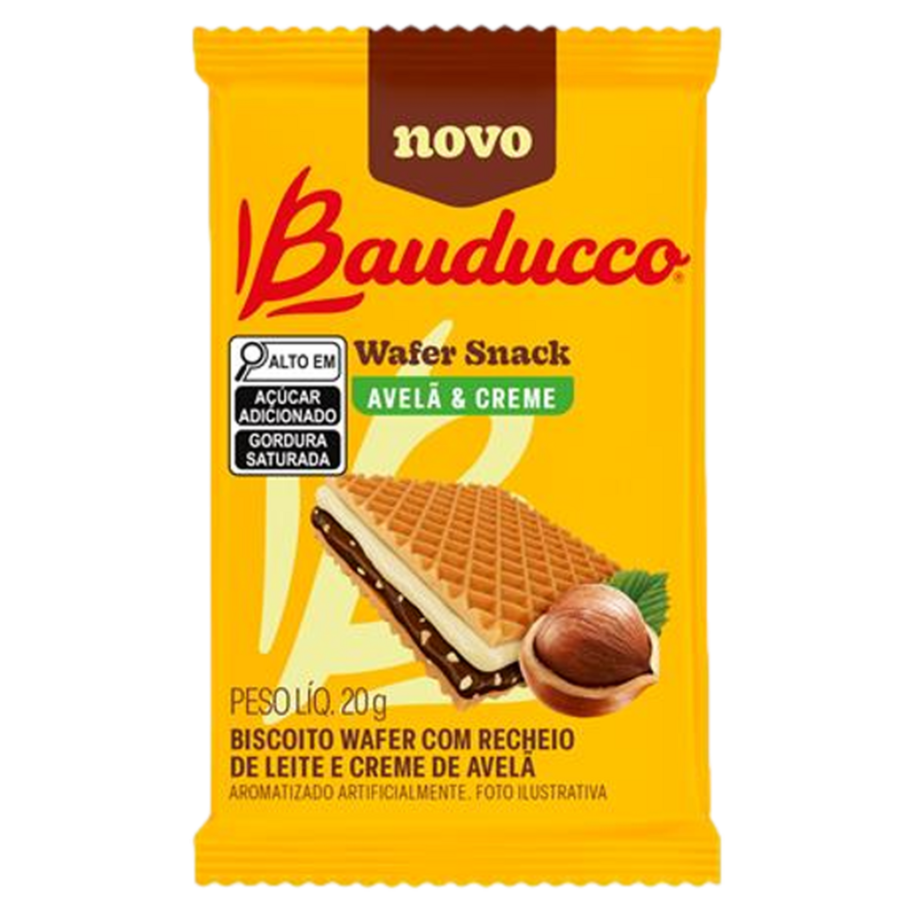 Biscoito Wafer Snack Avelã e Creme Bauducco 20g