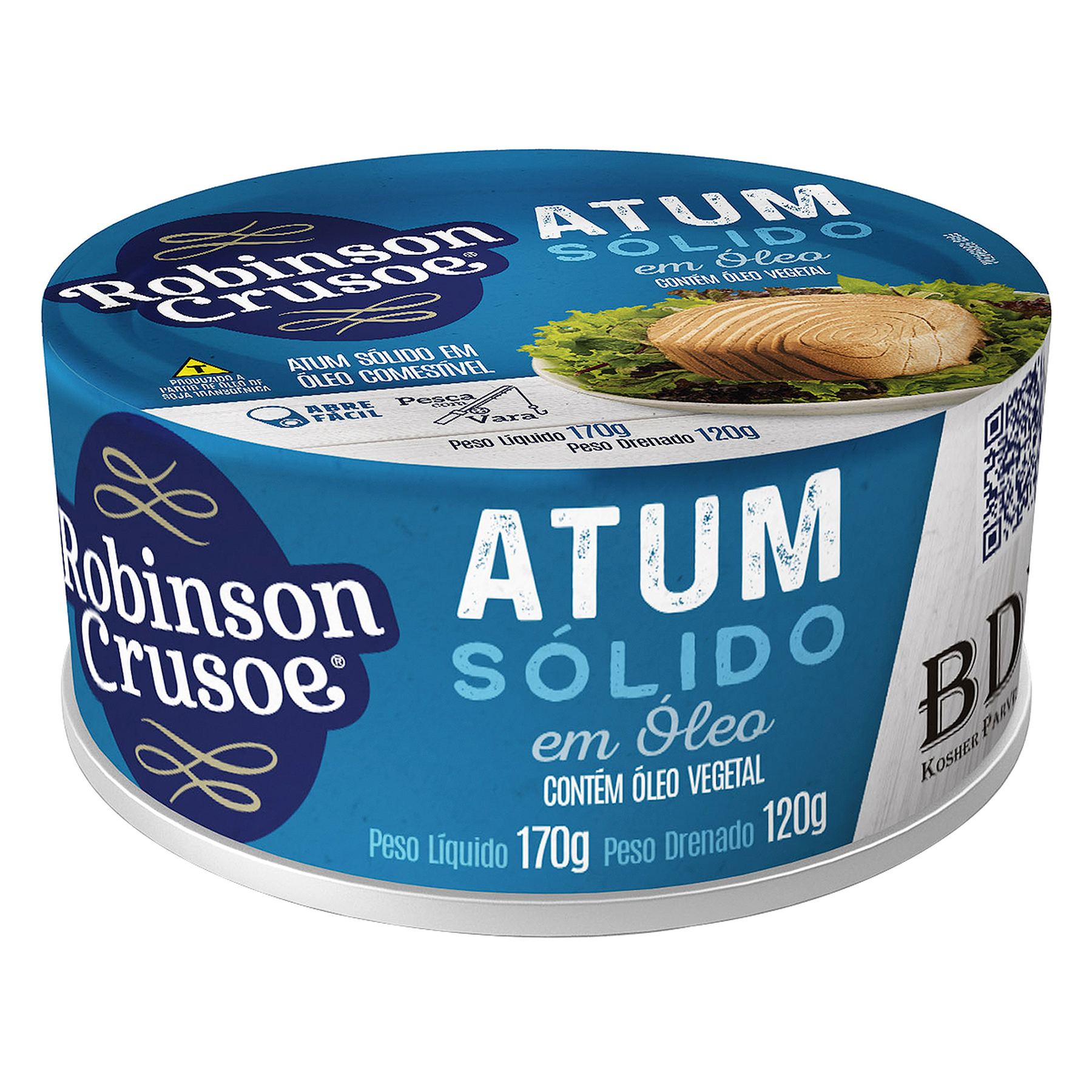 Atum S&oacute;lido em &Oacute;leo Robinson Crusoe Lata 170g