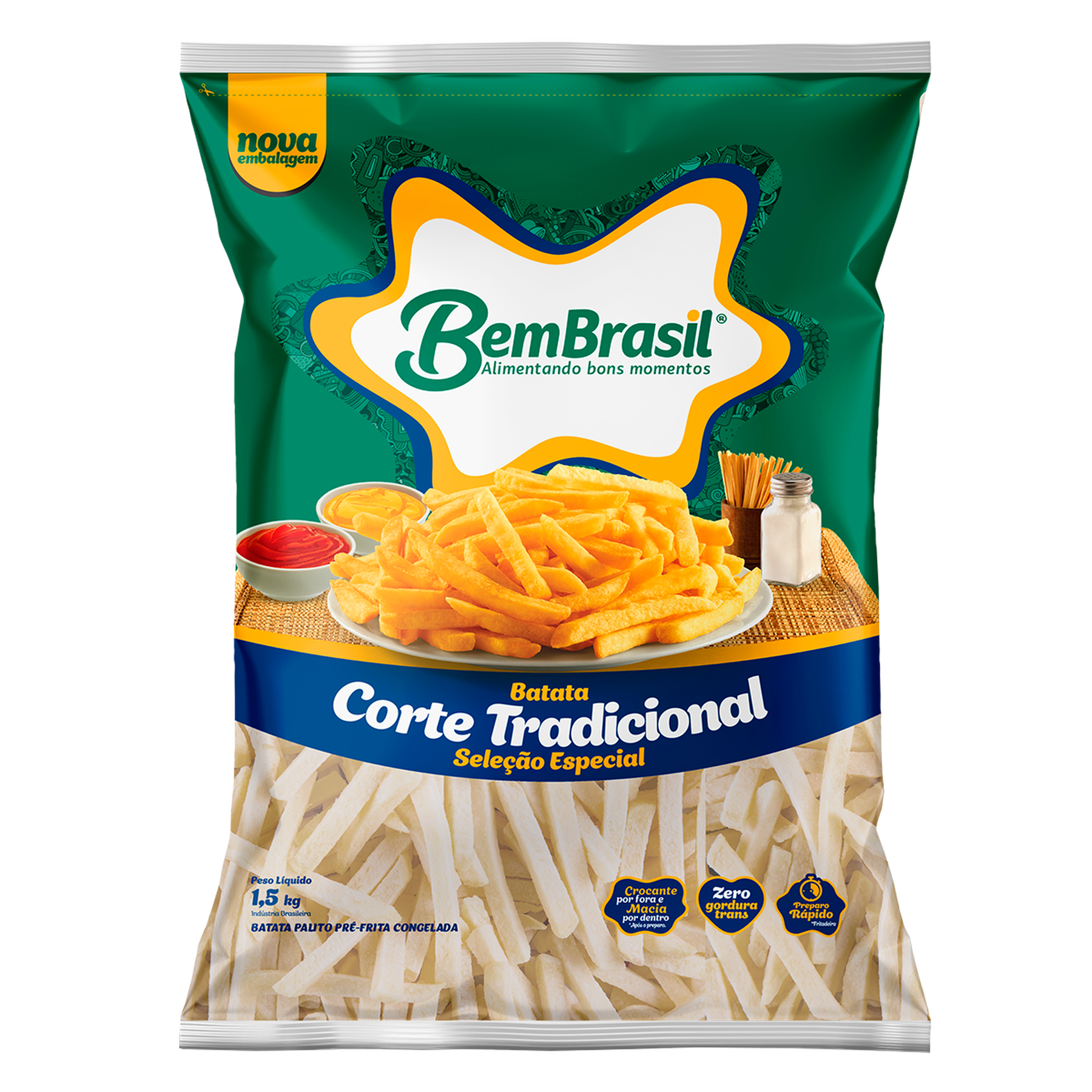 Batata Tradicional Bem Brasil Pacote 1,5kg