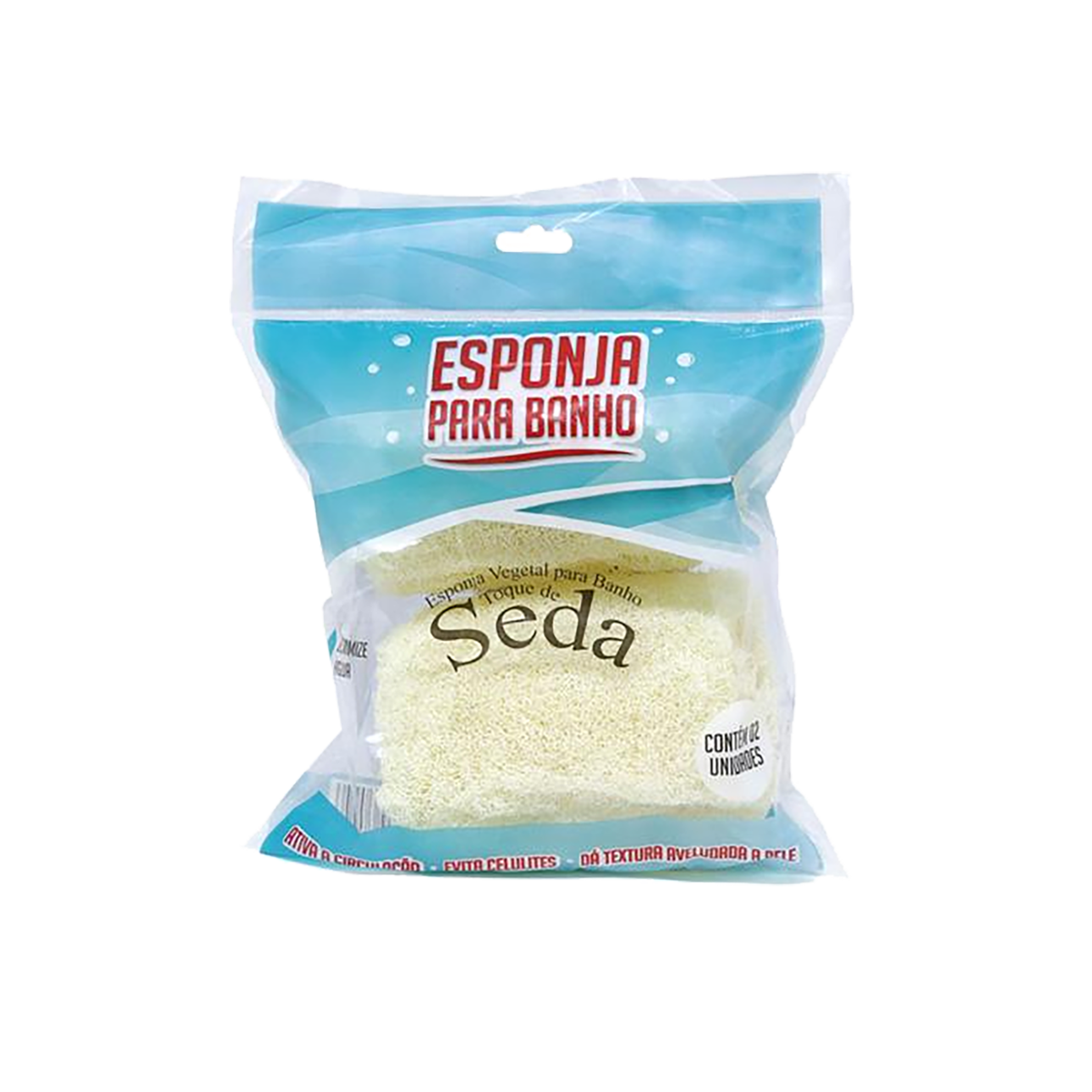 Esponja Vegetal para Banho Toque de Seda Pacote C/2 Unidades