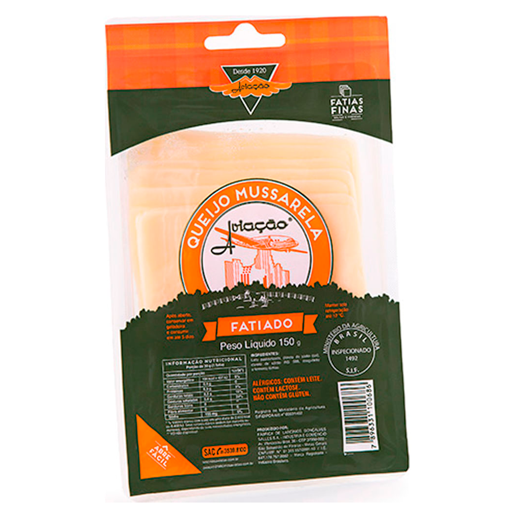 Queijo Mussarela Fatiado Avia&ccedil;&atilde;o 150g