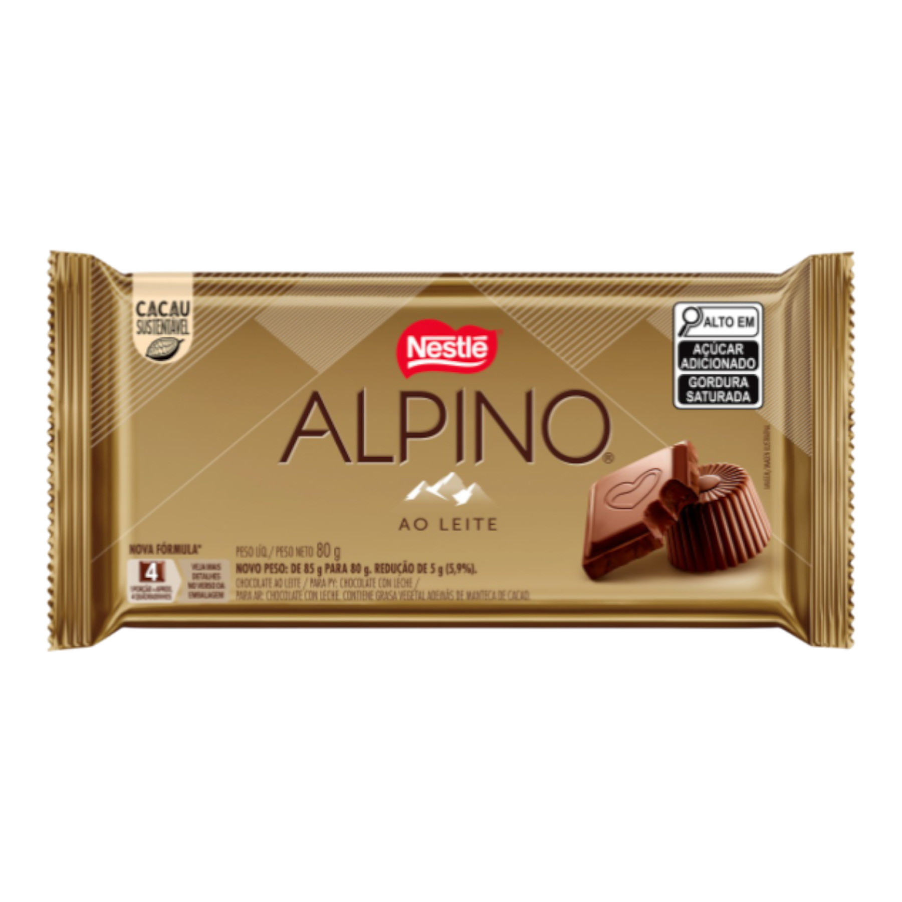 Chocolate ao Leite Alpino Pacote 80g