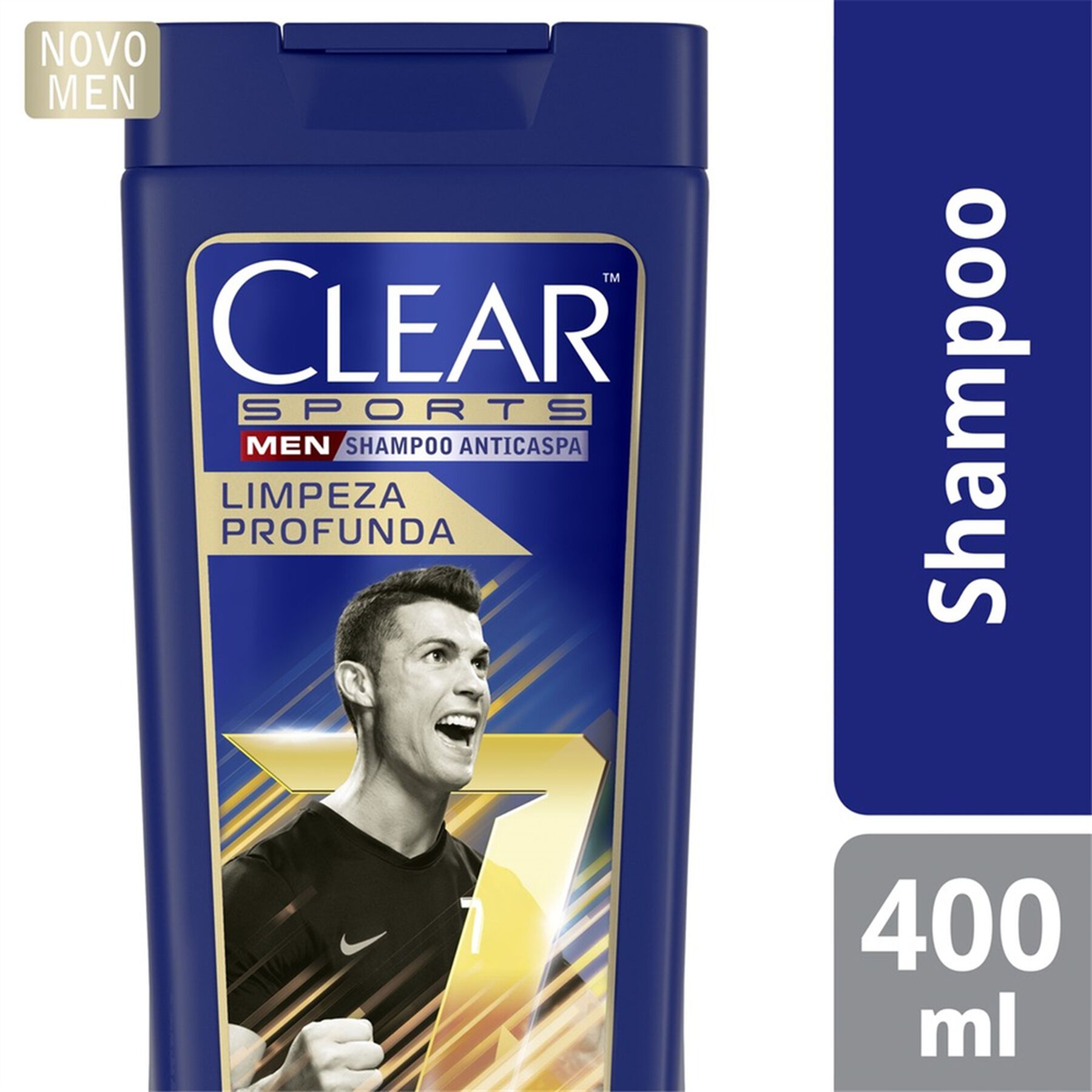 Shampoo Anticaspa Clear Men Sports Cristiano Ronaldo Limpeza Profunda 400 ml