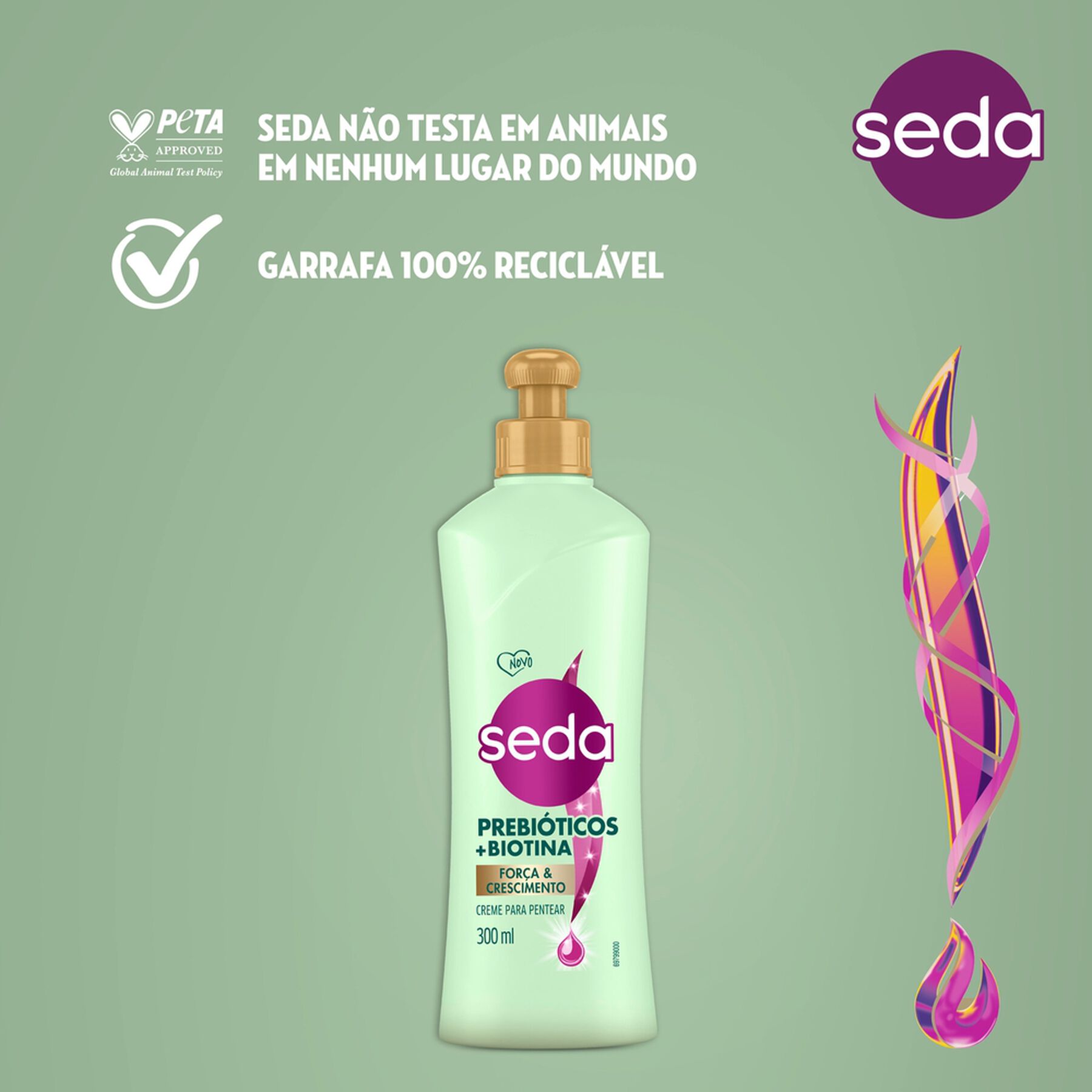 Creme para Pentear Prebióticos + Biotina Seda Frasco 300ml
