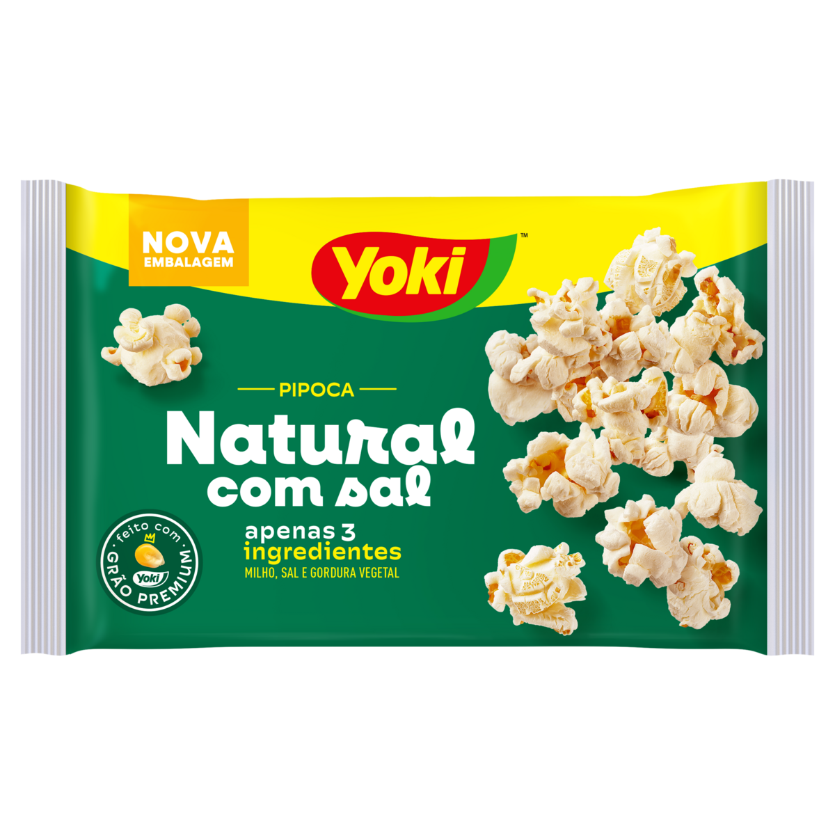 Pipoca para Micro-Ondas Natural com Sal Yoki Pacote 100g