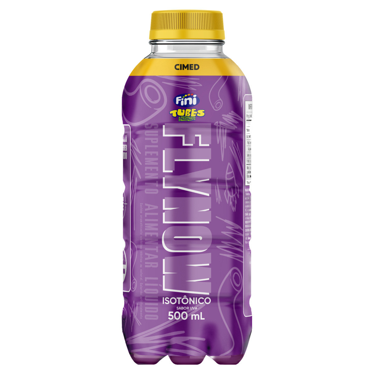 Isot&ocirc;nico Uva Fini Tubes Azedinhos Flynow Garrafa 500ml