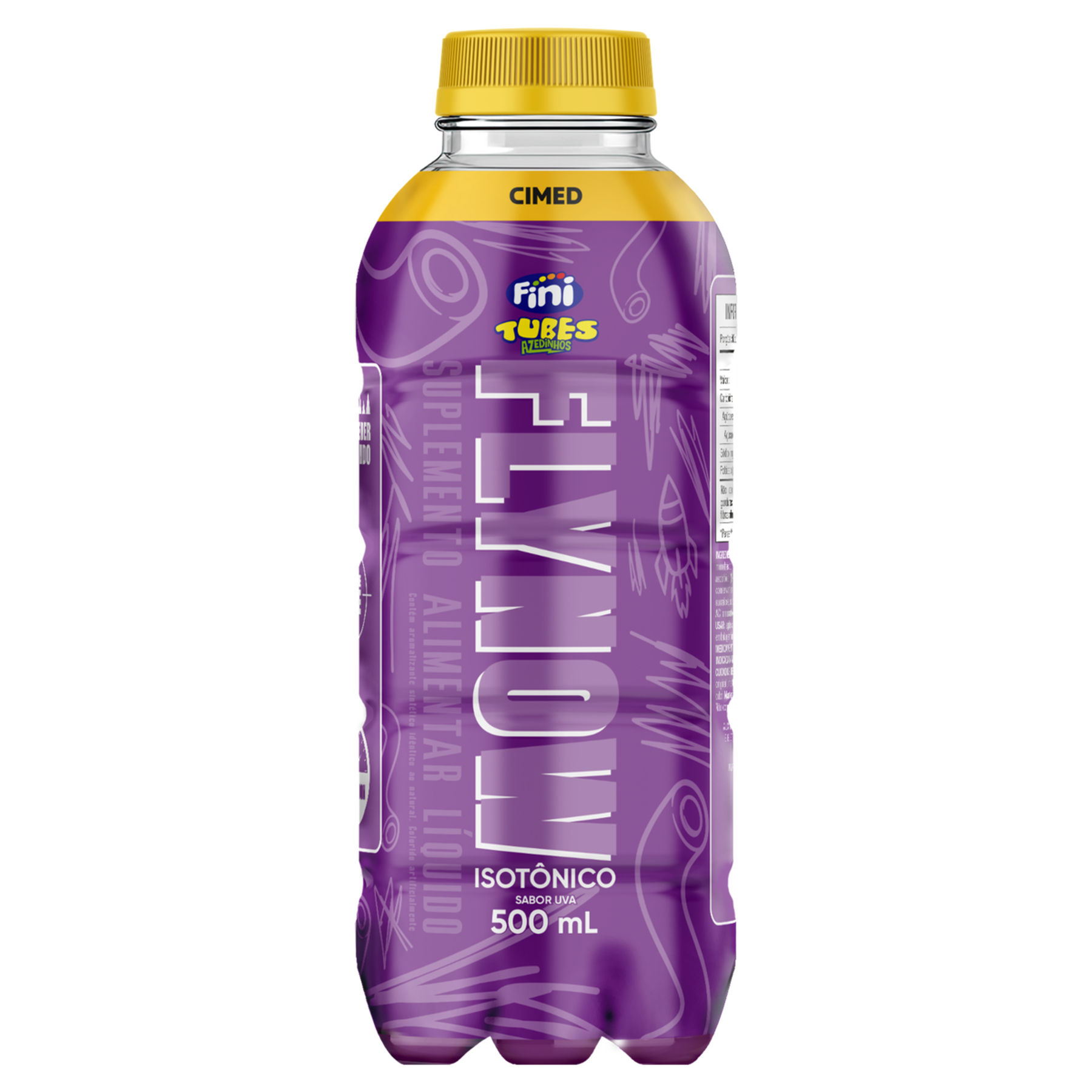 Isot&ocirc;nico Uva Fini Tubes Azedinhos Flynow Garrafa 500ml