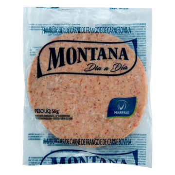 Hambúrguer de Carne de Frango e Bovina Montana Dia a Dia Marfrig Pacote 56g