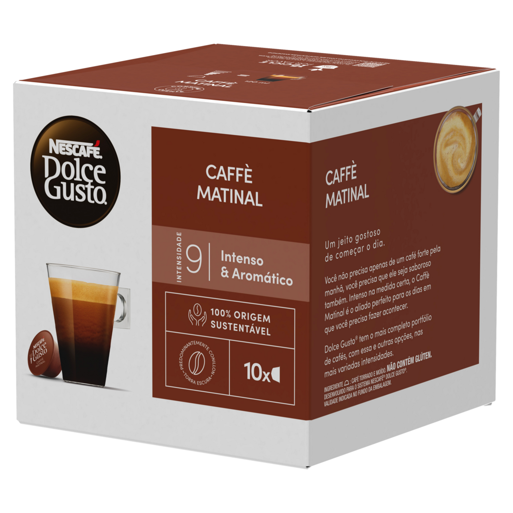 Café em Cápsula Torrado e Moído Caffè Matinal Dolce Gusto Nescafé Caixa C/10 Unidades