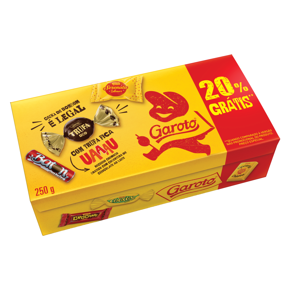 Bombom Sortido Garoto Caixa 250g - Embalagem Gr&aacute;tis 20%