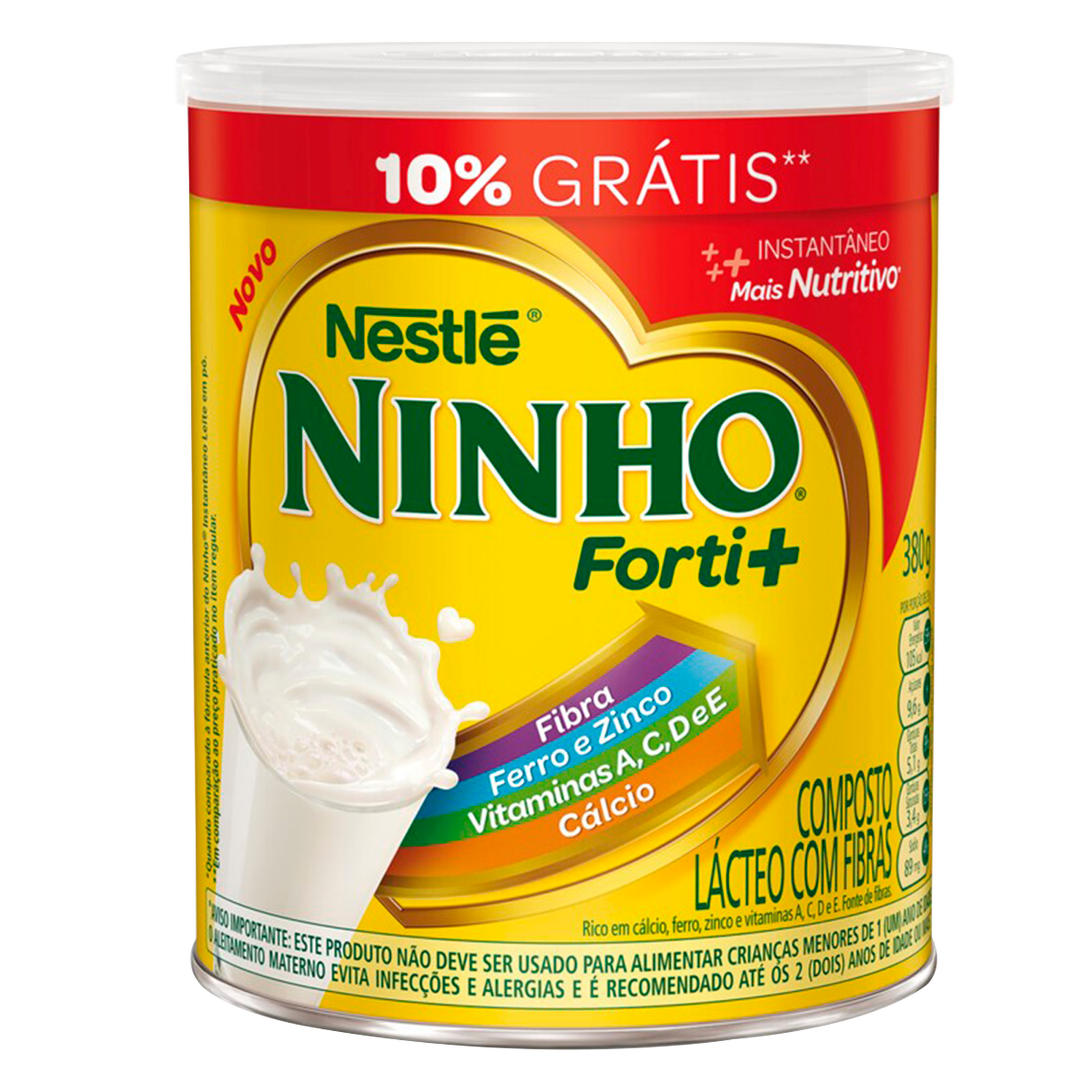 Composto Lácteo Ninho Forti+ Nestlé Lata 380g - Embalagem 10% Grátis