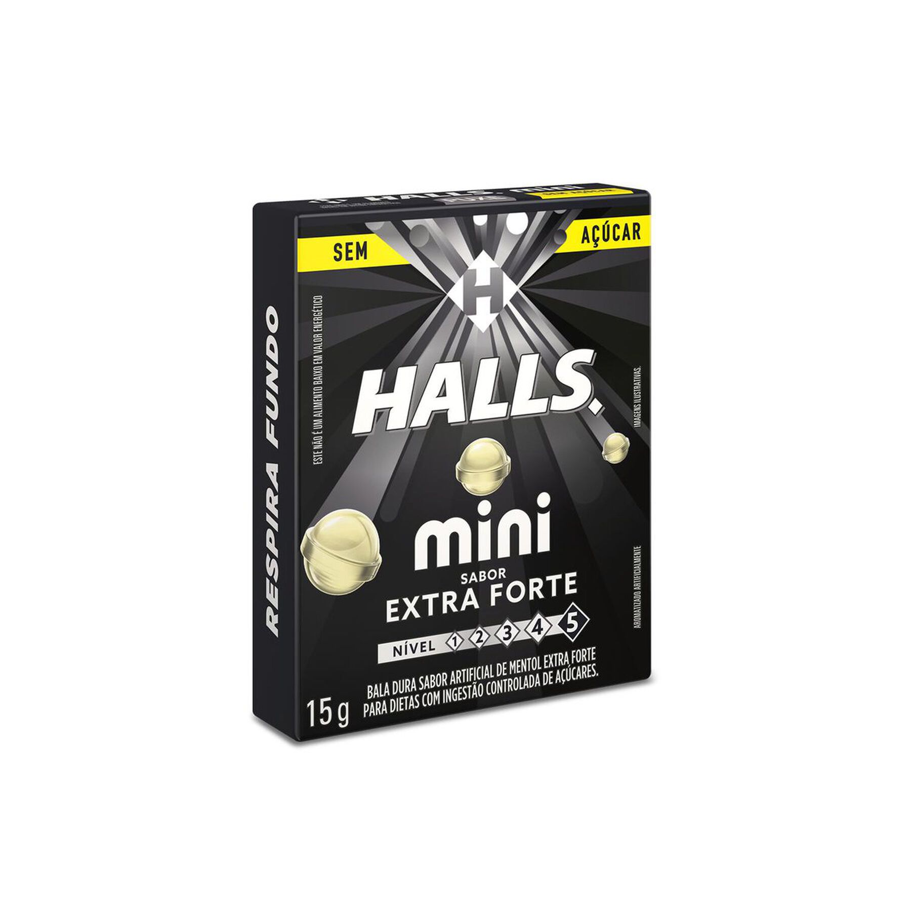 Bala Mentol Extraforte Zero Açúcar Halls Mini Caixa 15g