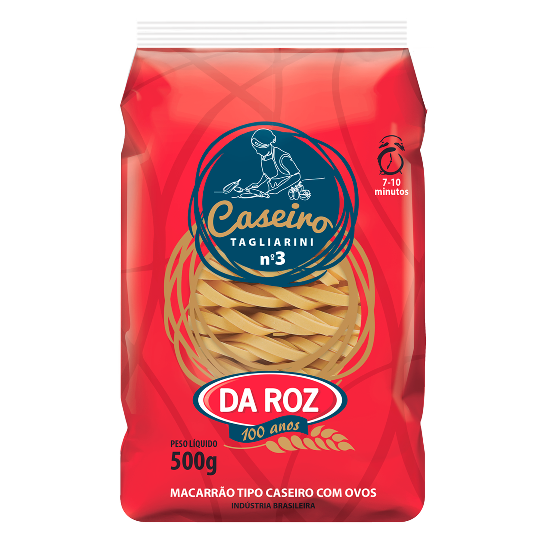 Macarrão Caseiro com Ovos Tagliarini N°3 Da Roz Pacote 500g