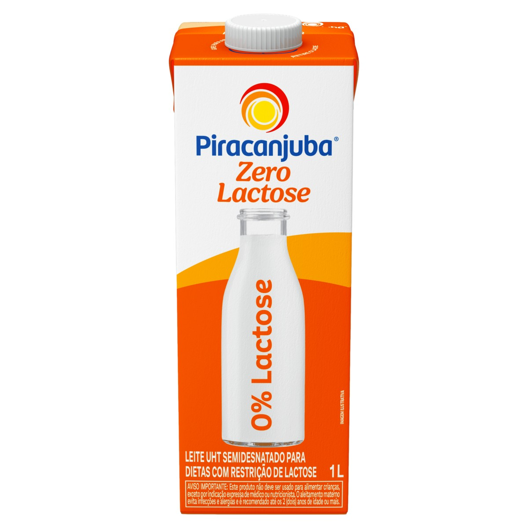 Leite UHT Semidesnatado Zero Lactose Piracanjuba Caixa com Tampa 1l