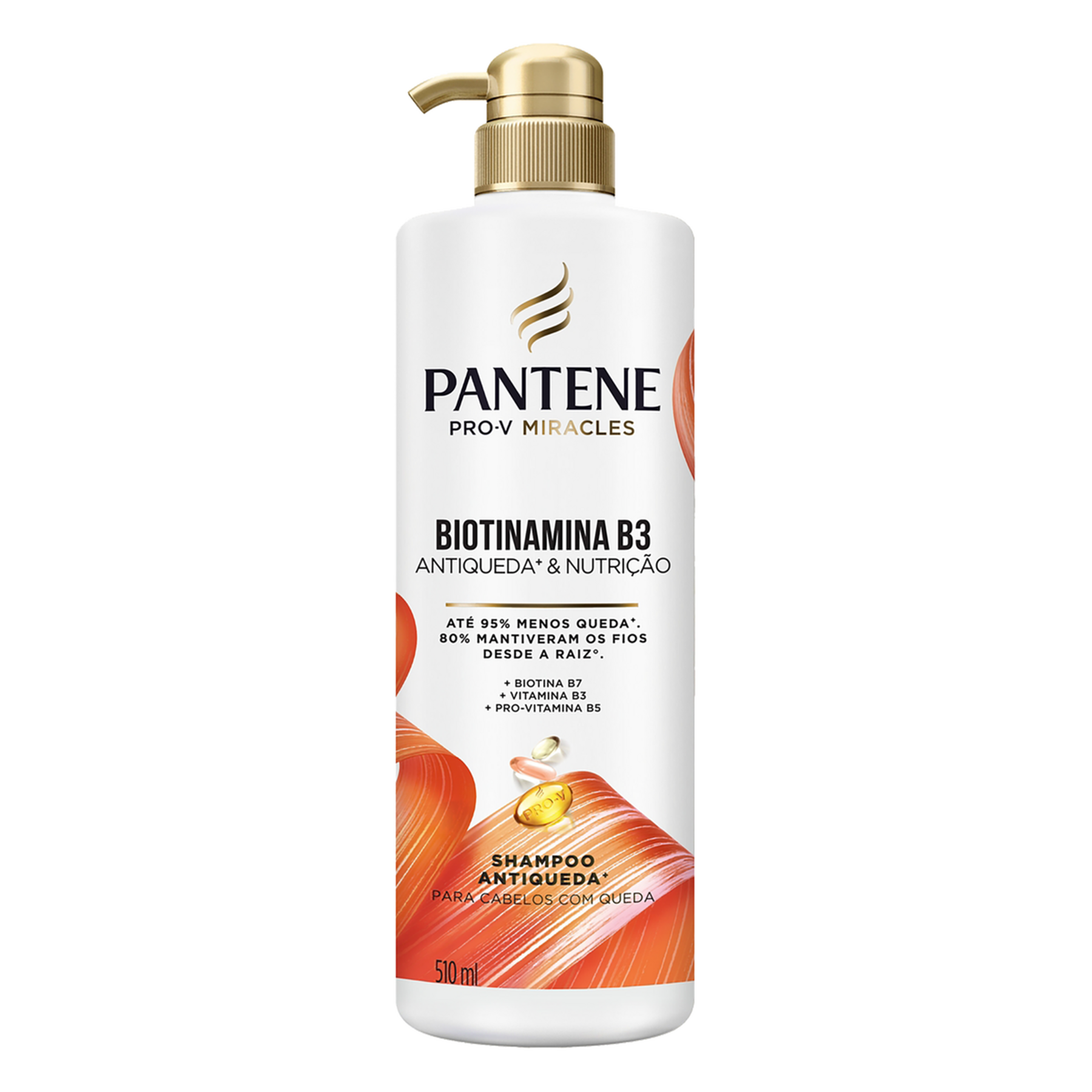 Shampoo Pantene Biotinamina B3 Antiqueda e Nutri&ccedil;&atilde;o Frasco 510ml Pump